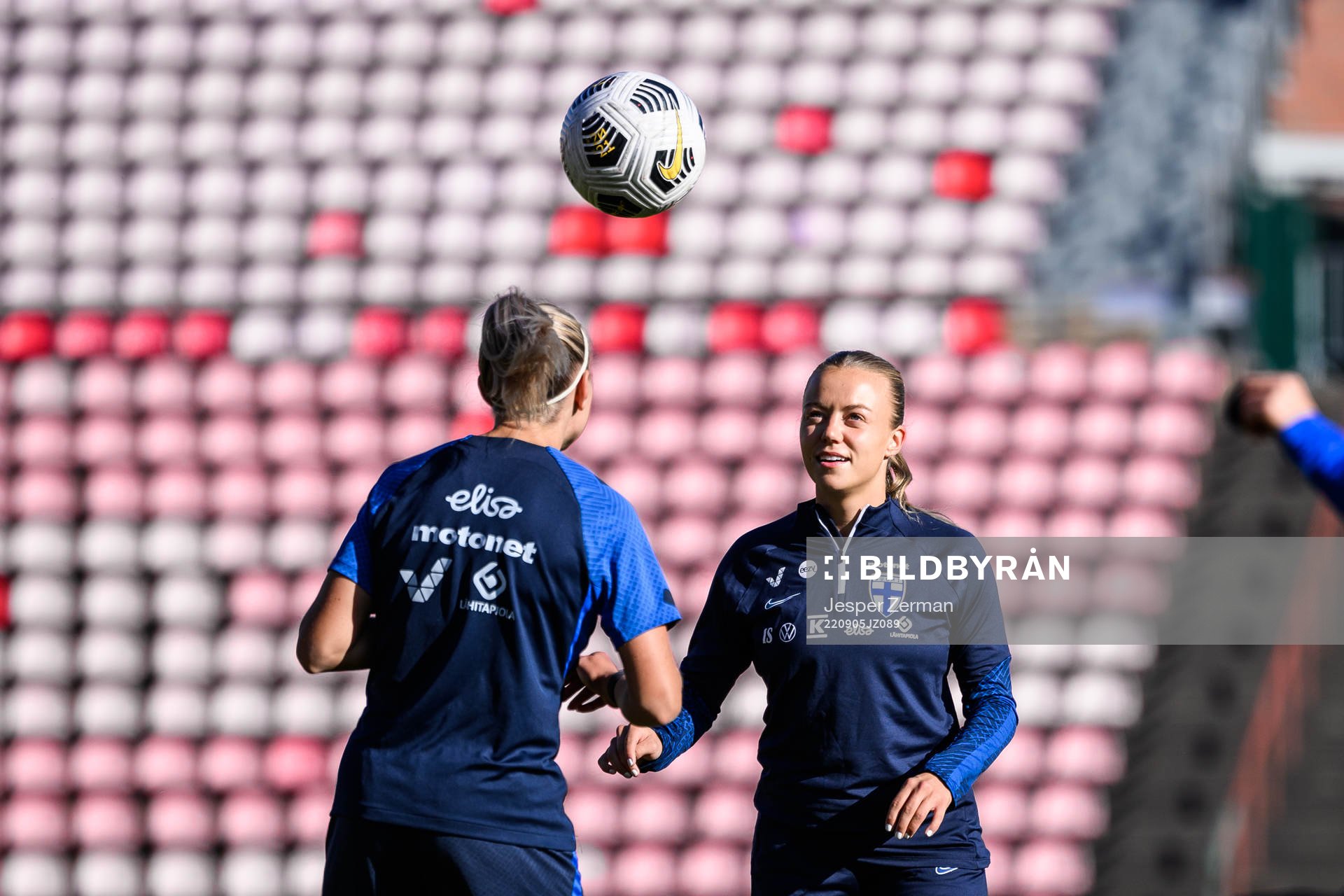 Players of Finland's women's national team at a training