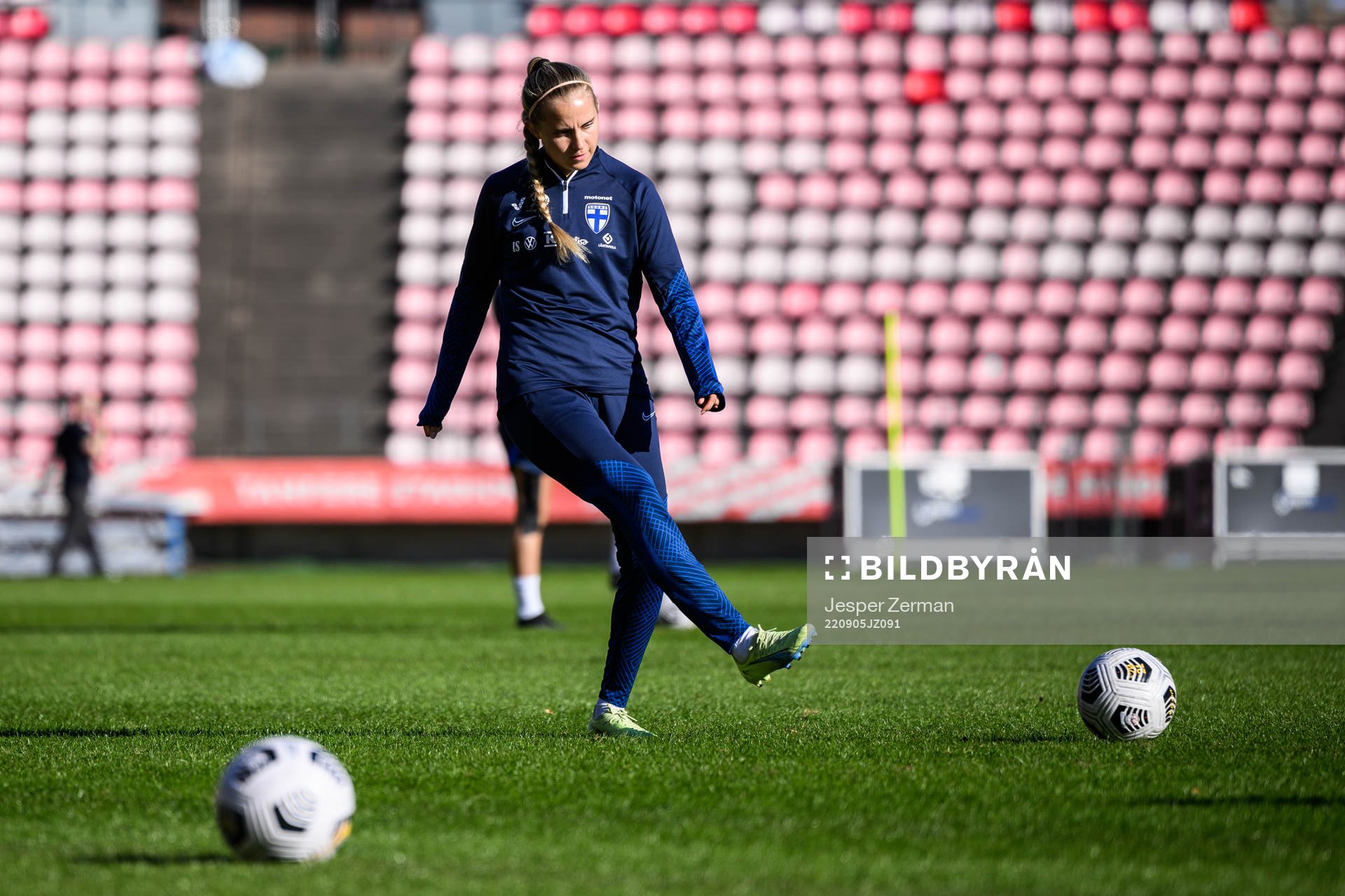 Players of Finland's women's national team at a training