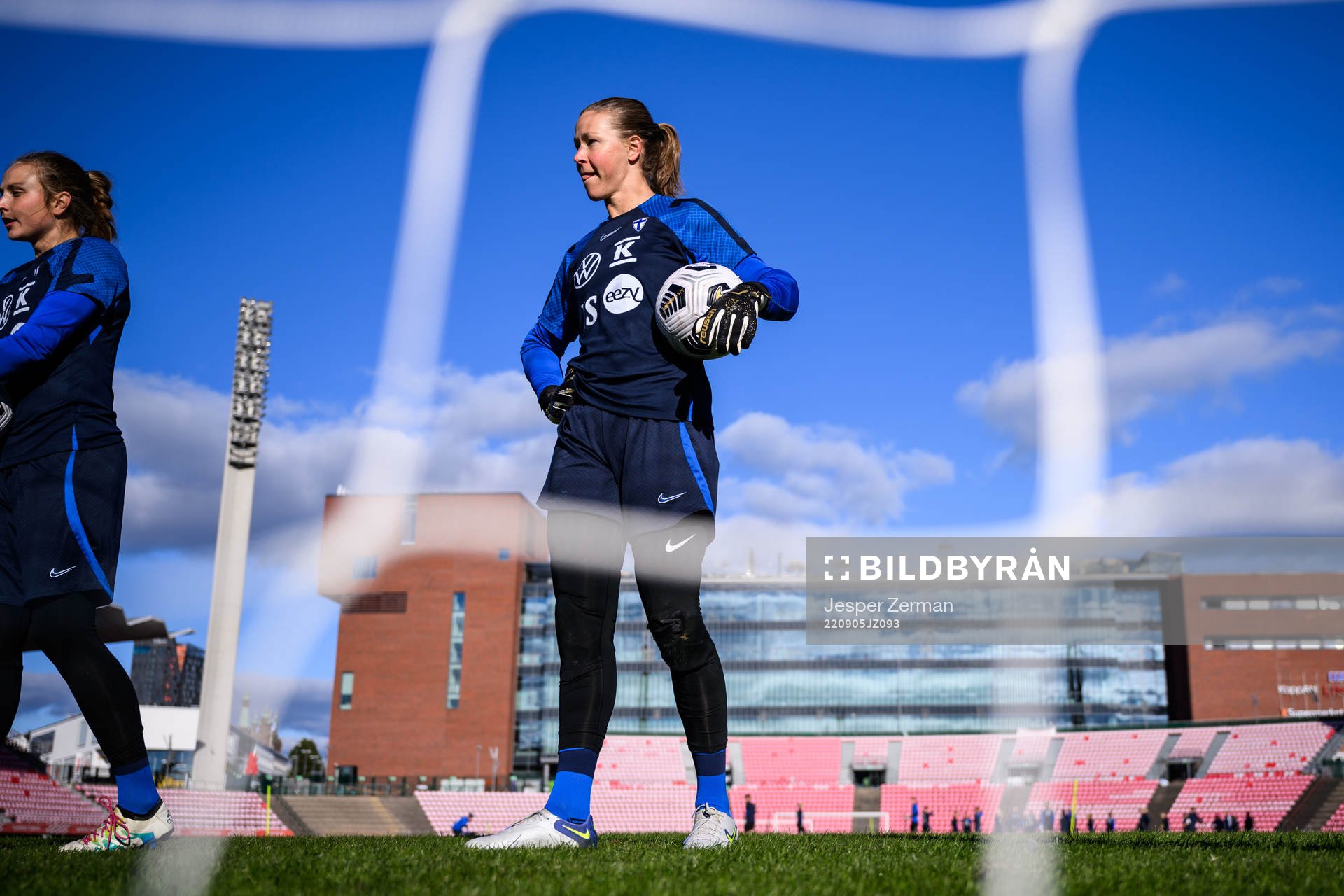 goalkeeper Tinja-Riikka Korpela of Finland's women's national team at a training session on September 5, 2022 in Tampere. 