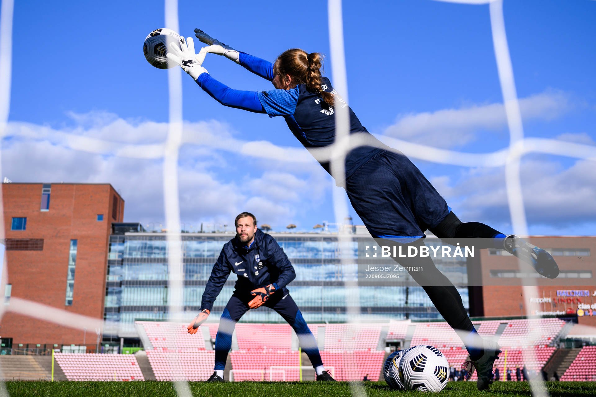 goalkeeper Anna Tamminen of Finland's women's national team at a training session on September 5, 2022 in Tampere. 