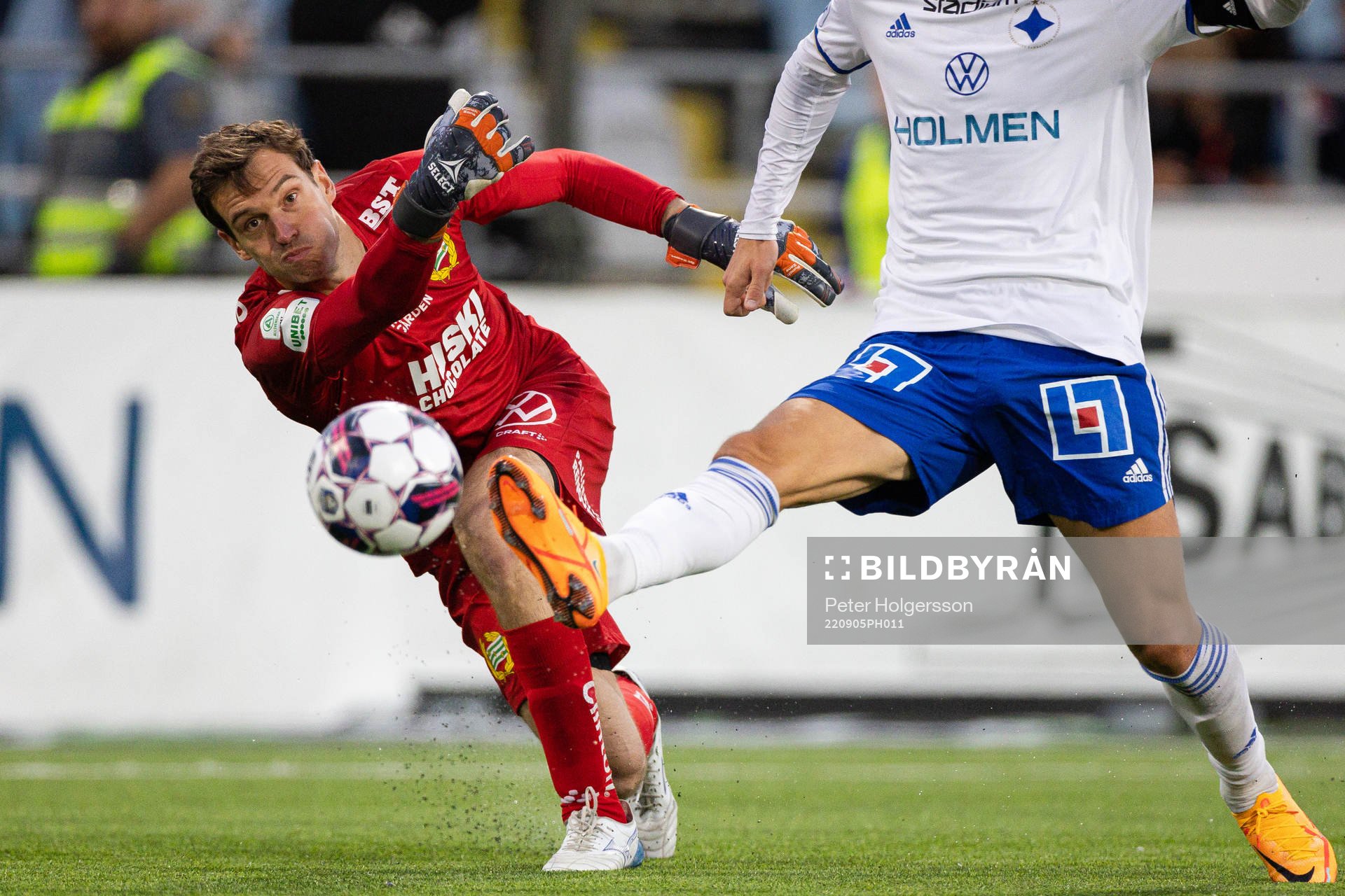 Hammarbys målvakt Davor Blazevic under fotbollsmatchen i Allsvenskan mellan IFK Norrköping och Hammarby den 5 september 2022 i Norrköping.