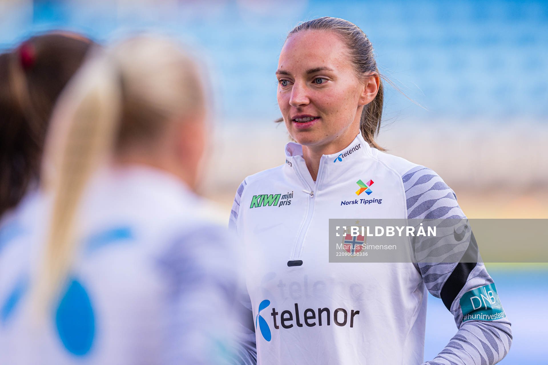Marit Bratberg Lund of Norway warms up