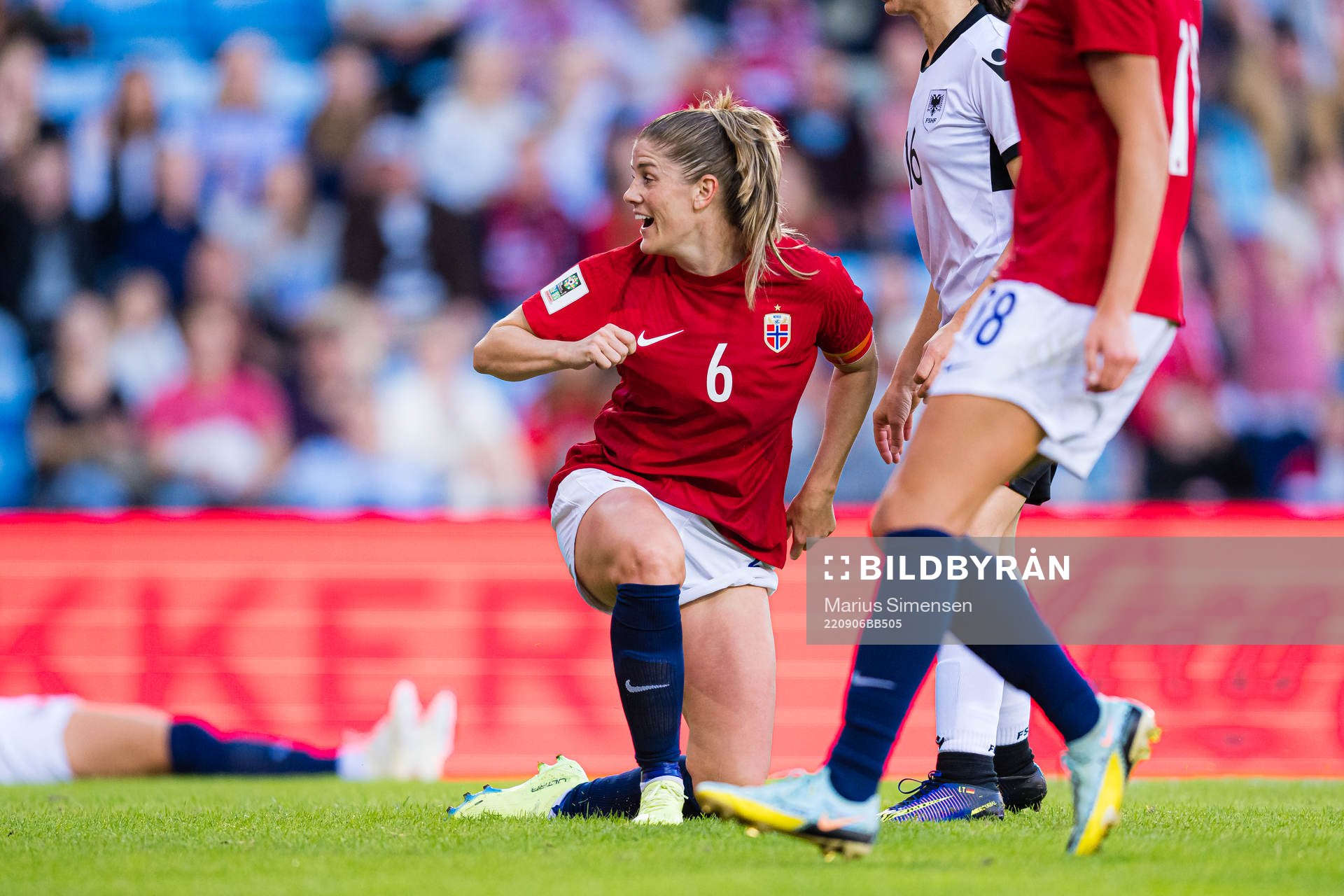 Maren Nævdal Mjelde of Norway celebrates