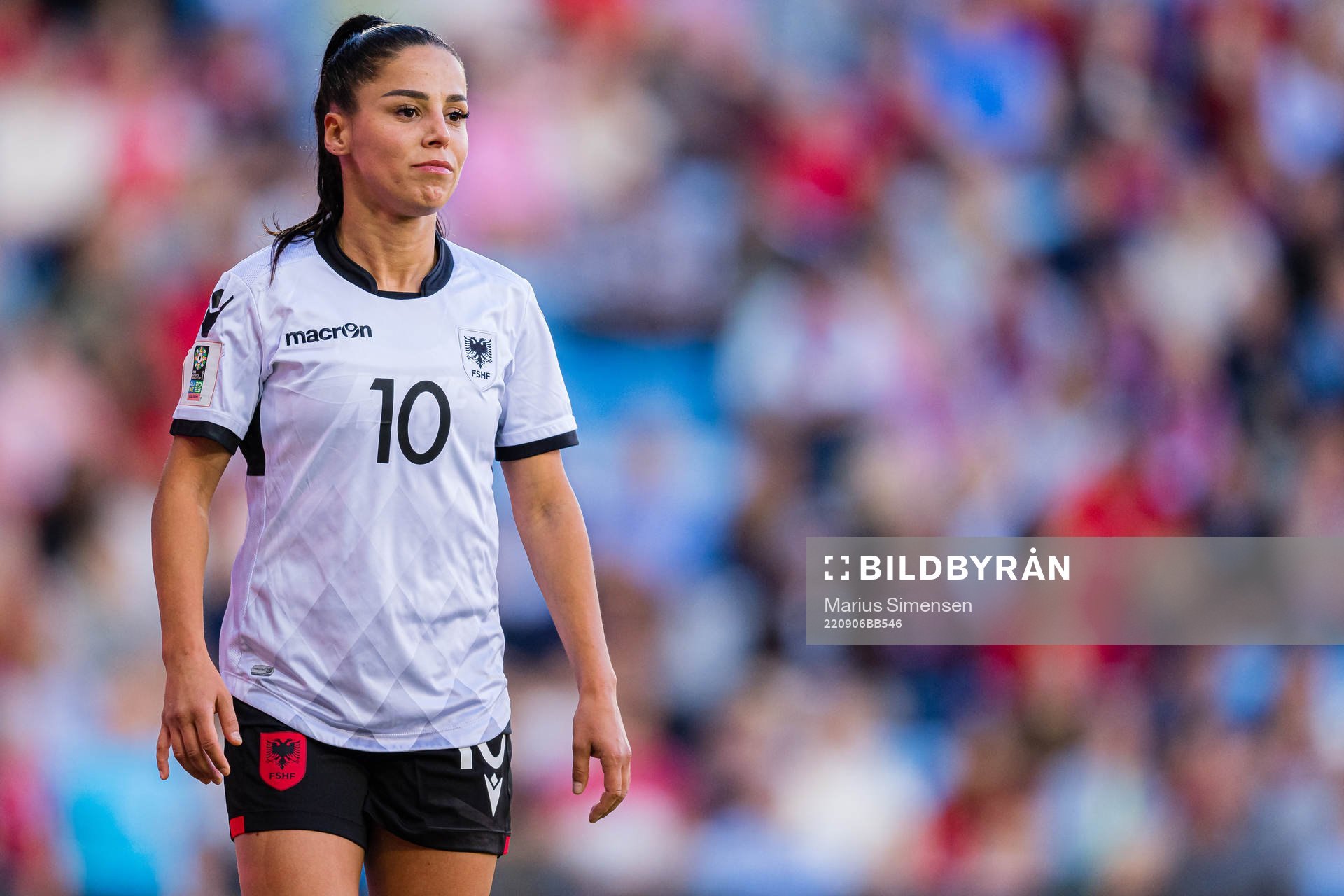 Qendresa Krasniqi of Albania leaves the pitch
