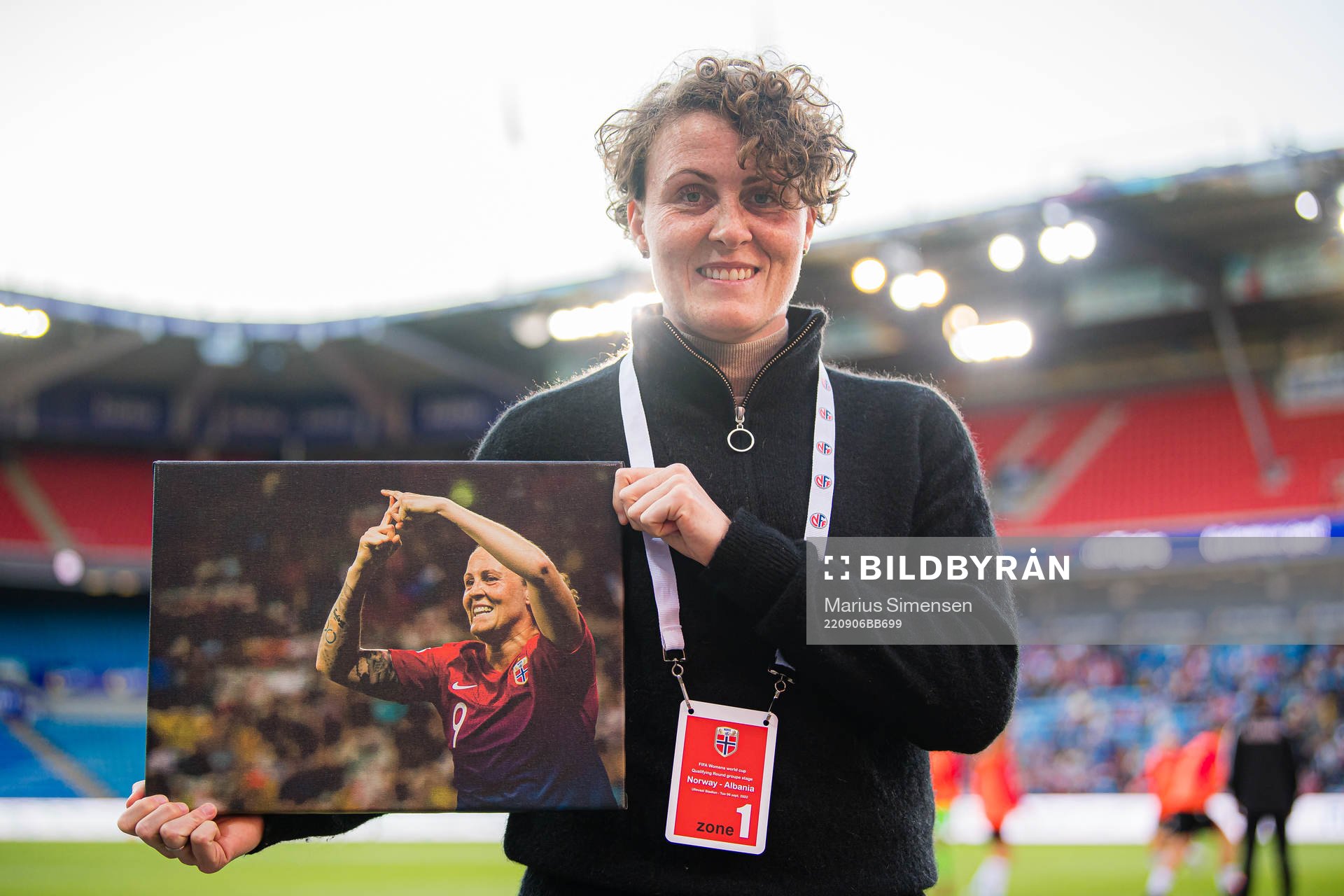 Isabell Herlovsen at half-time break