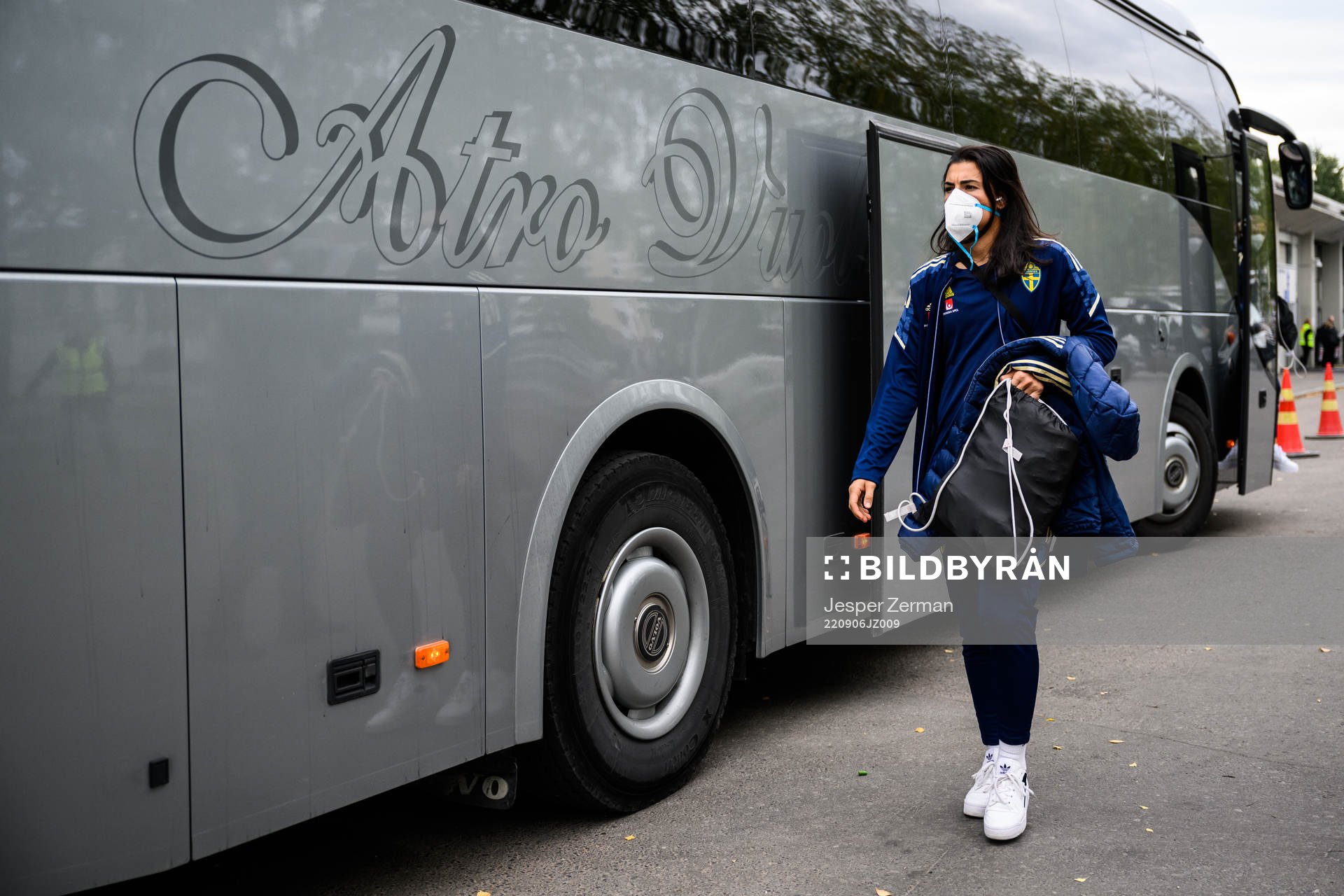 goalkeeper Zecira Musovic of Sweden arrives at Tampere