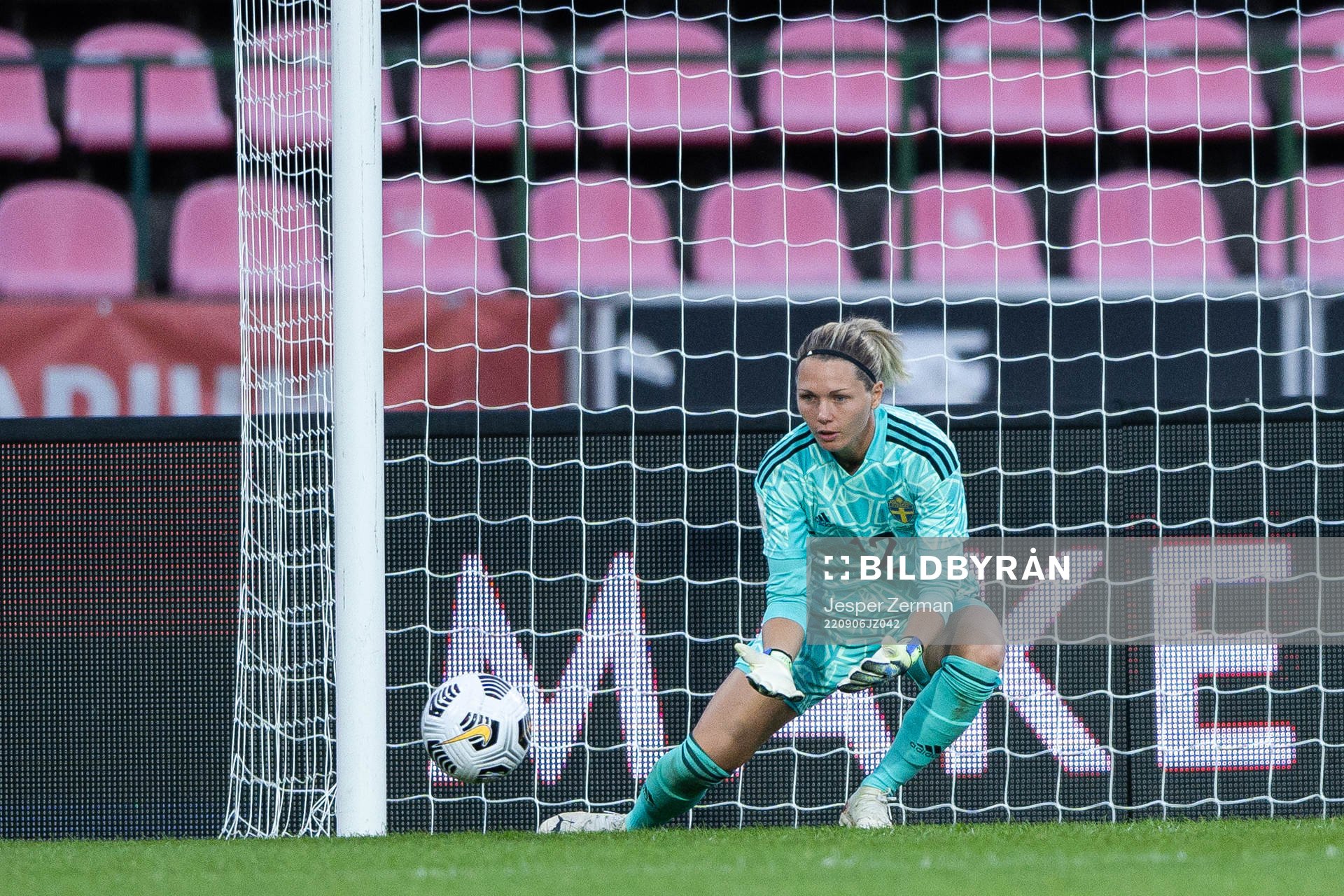 Goalkeeper Jennifer Falk of Sweden