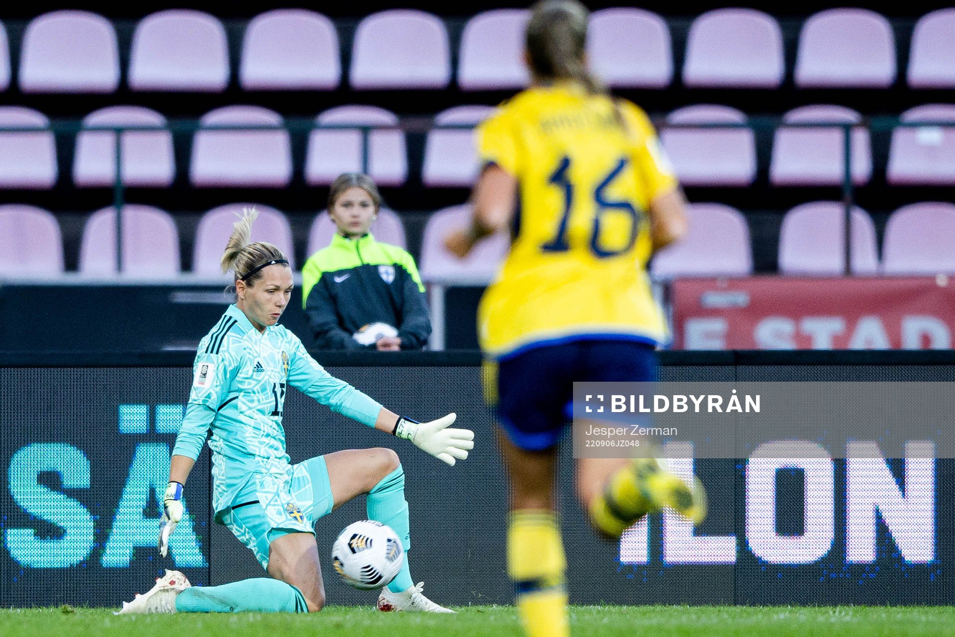 Goalkeeper Jennifer Falk of Sweden