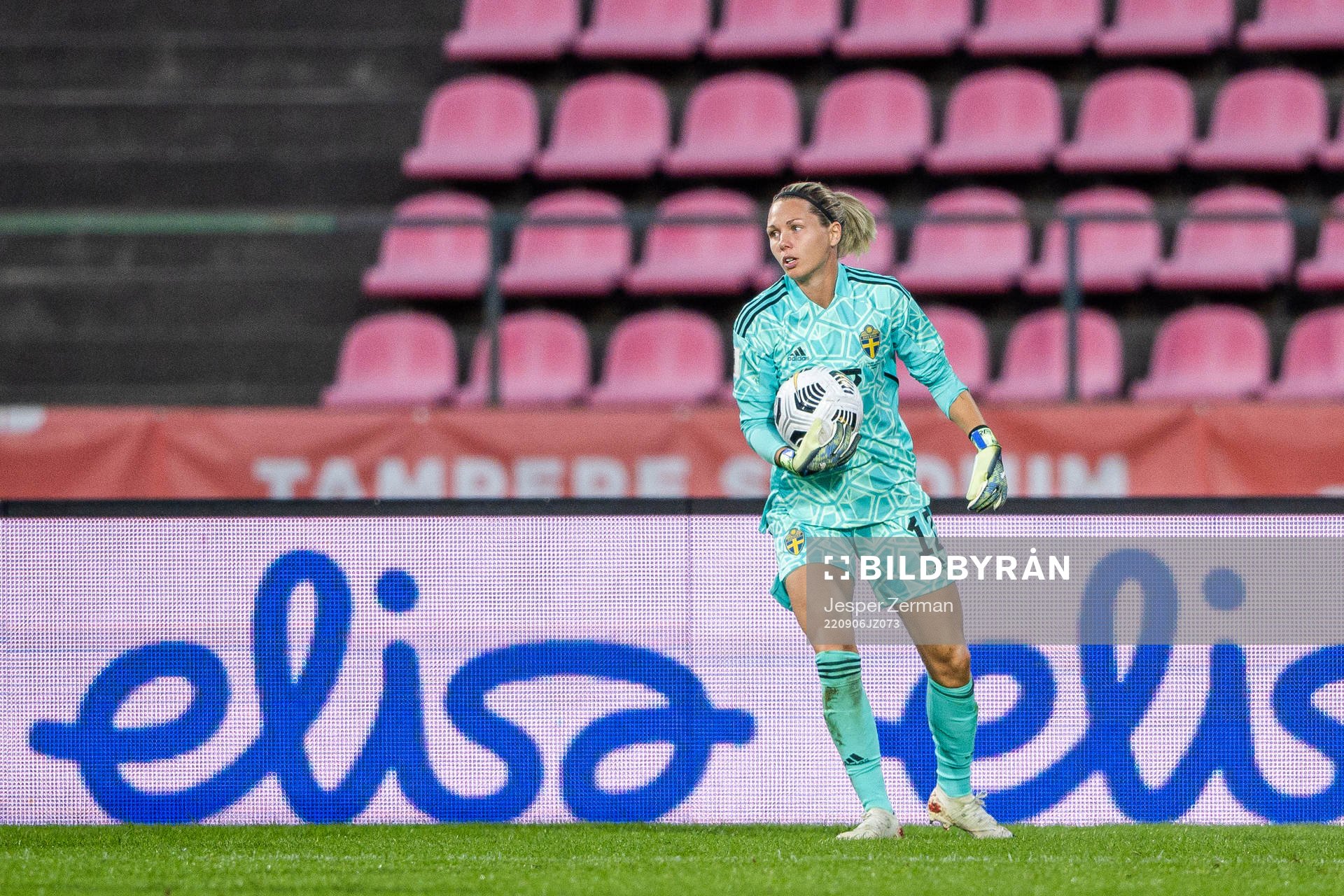 Goalkeeper Jennifer Falk of Sweden