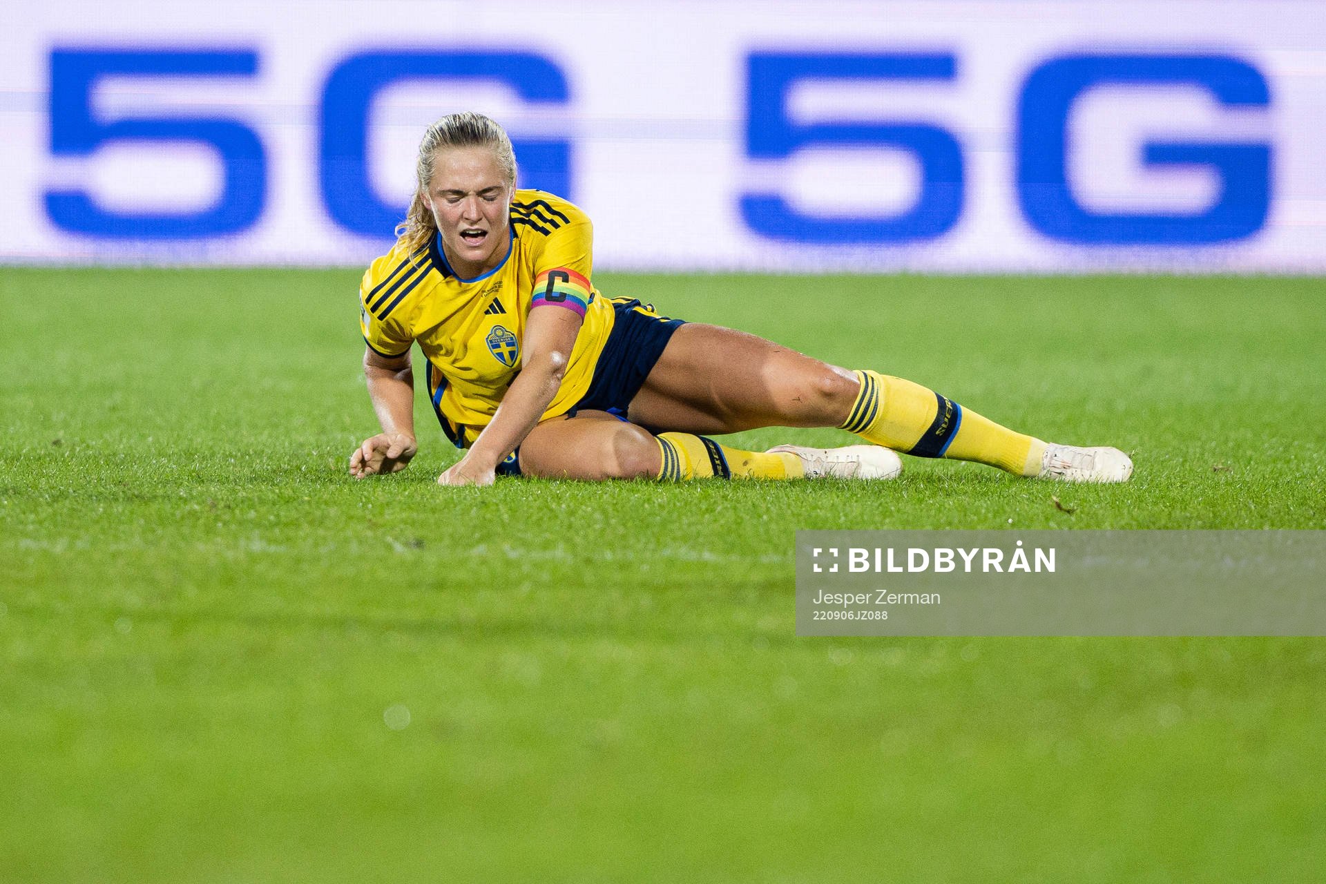 Magdalena Eriksson of Sweden in pain