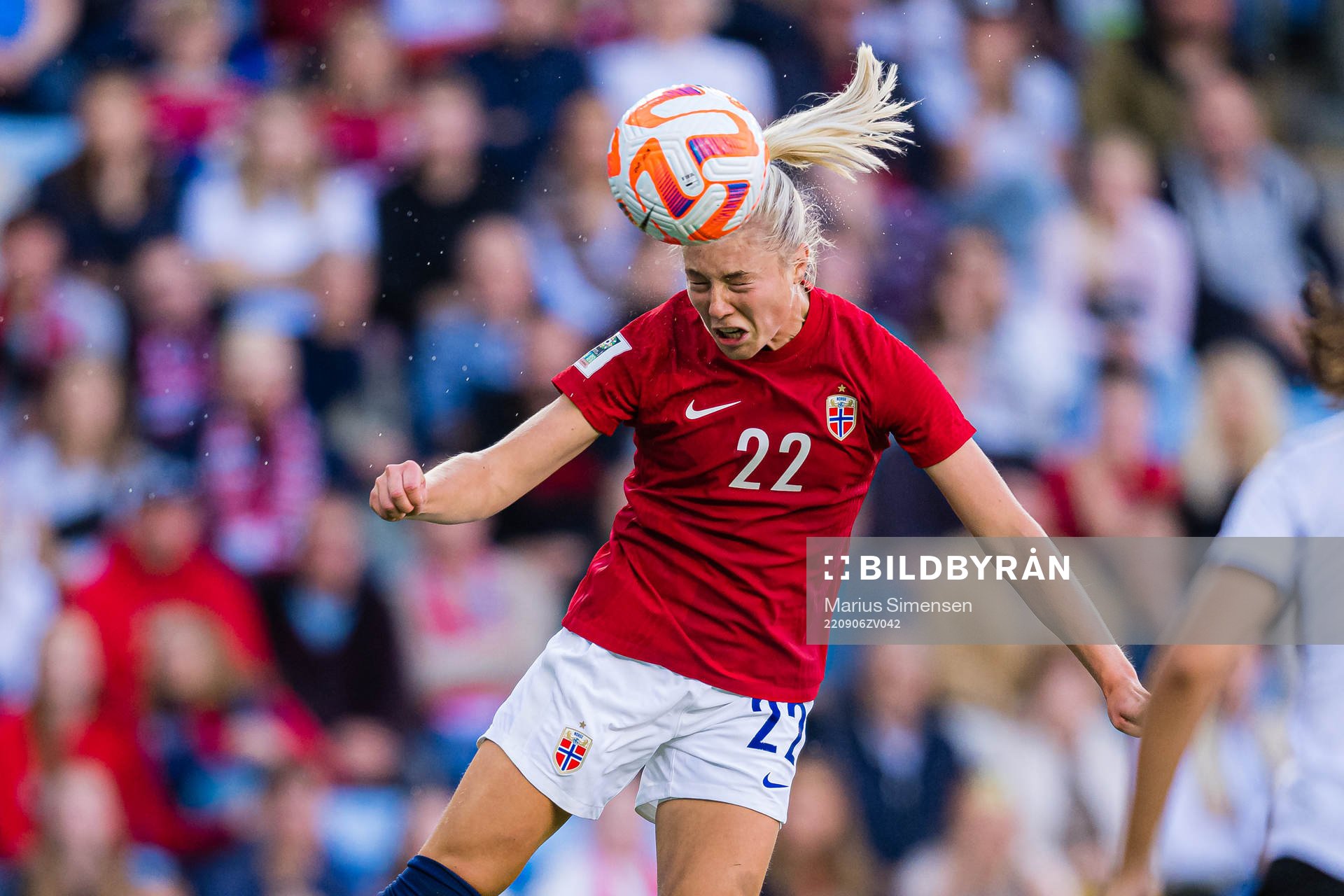 Sophie Roman Haug of Norway scores the 1-0 goal