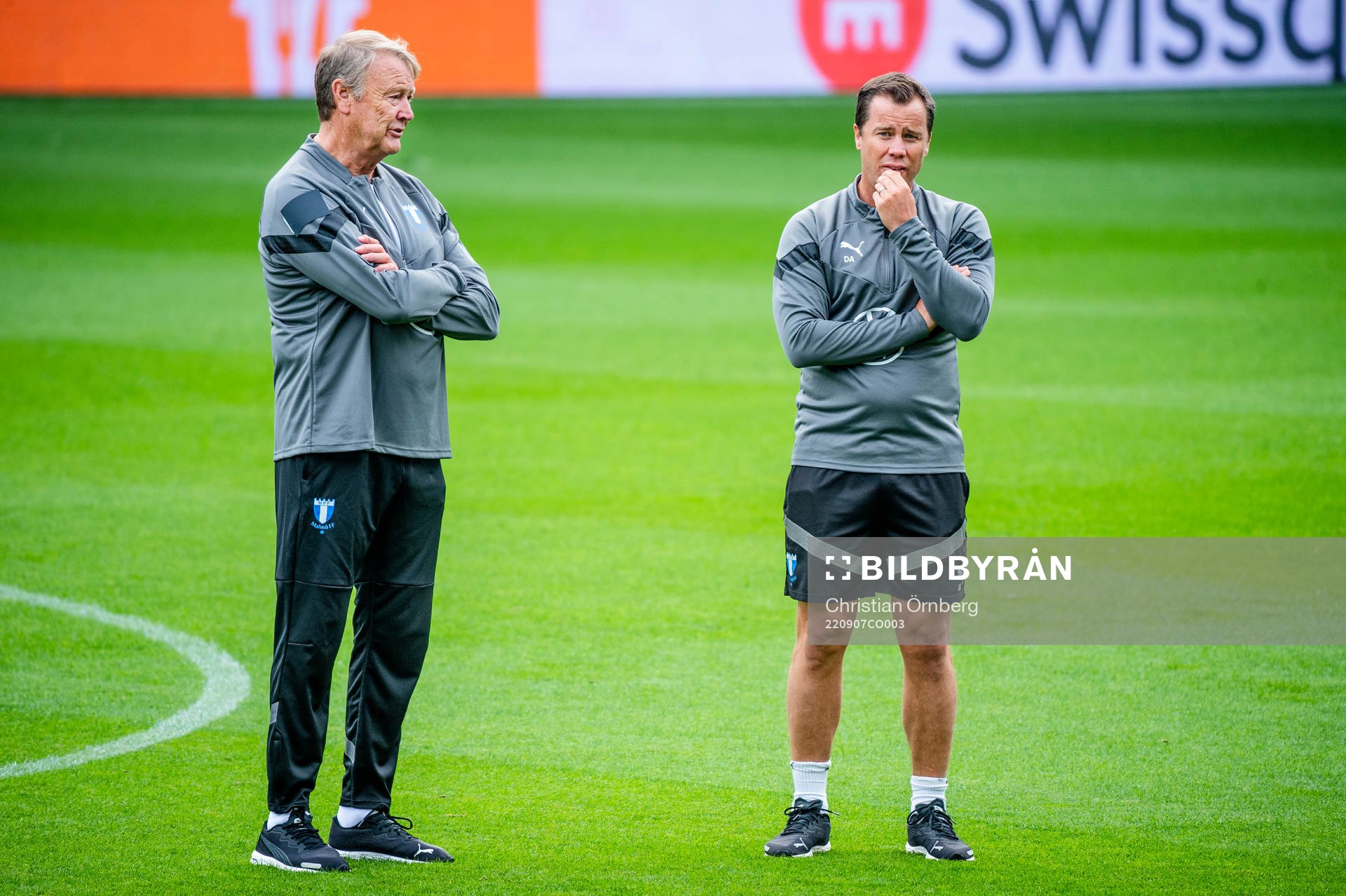 Head coach Åge Hareide and Daniel Andersson, head of sports