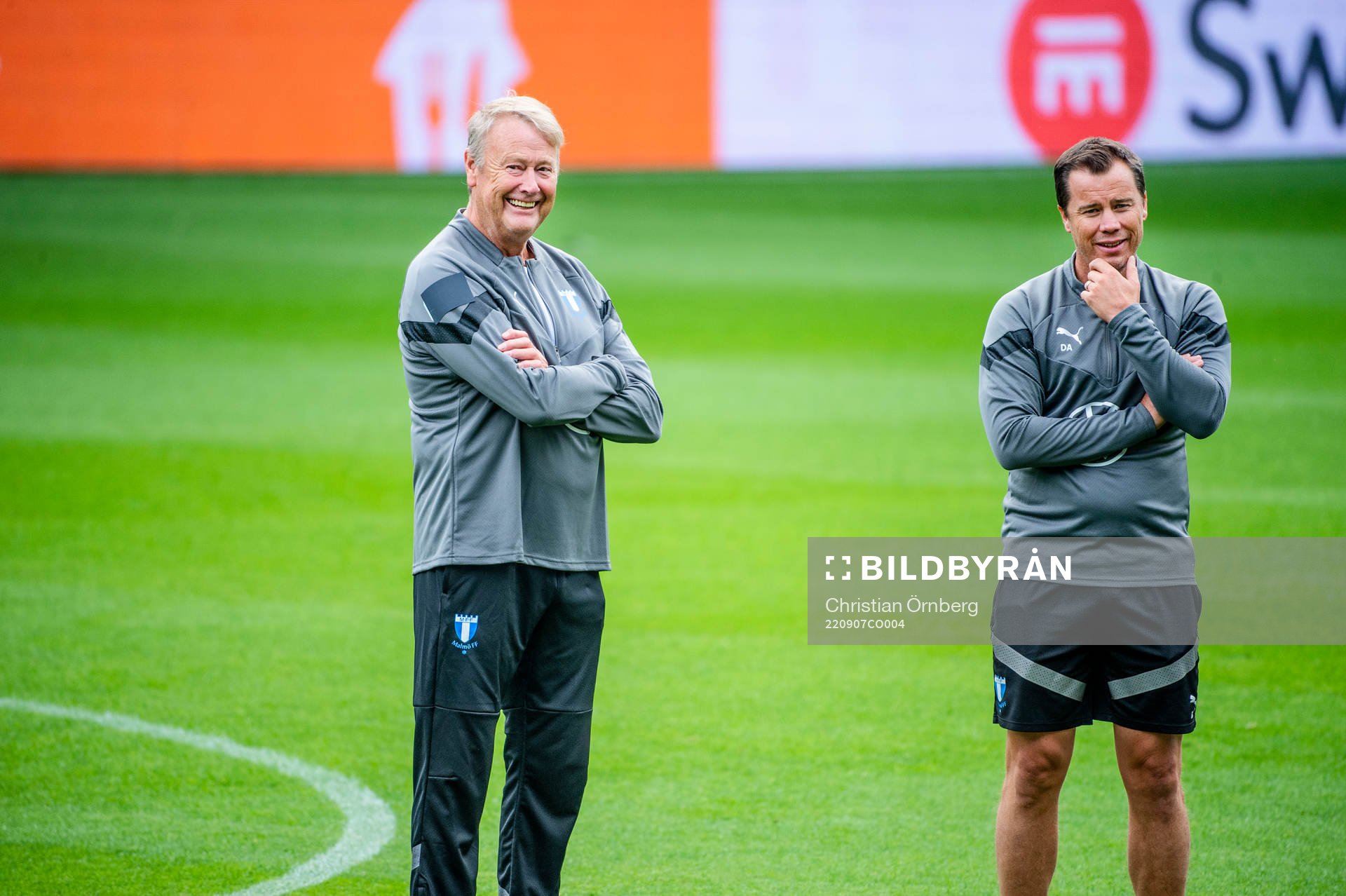Head coach Åge Hareide and Daniel Andersson, head of sports