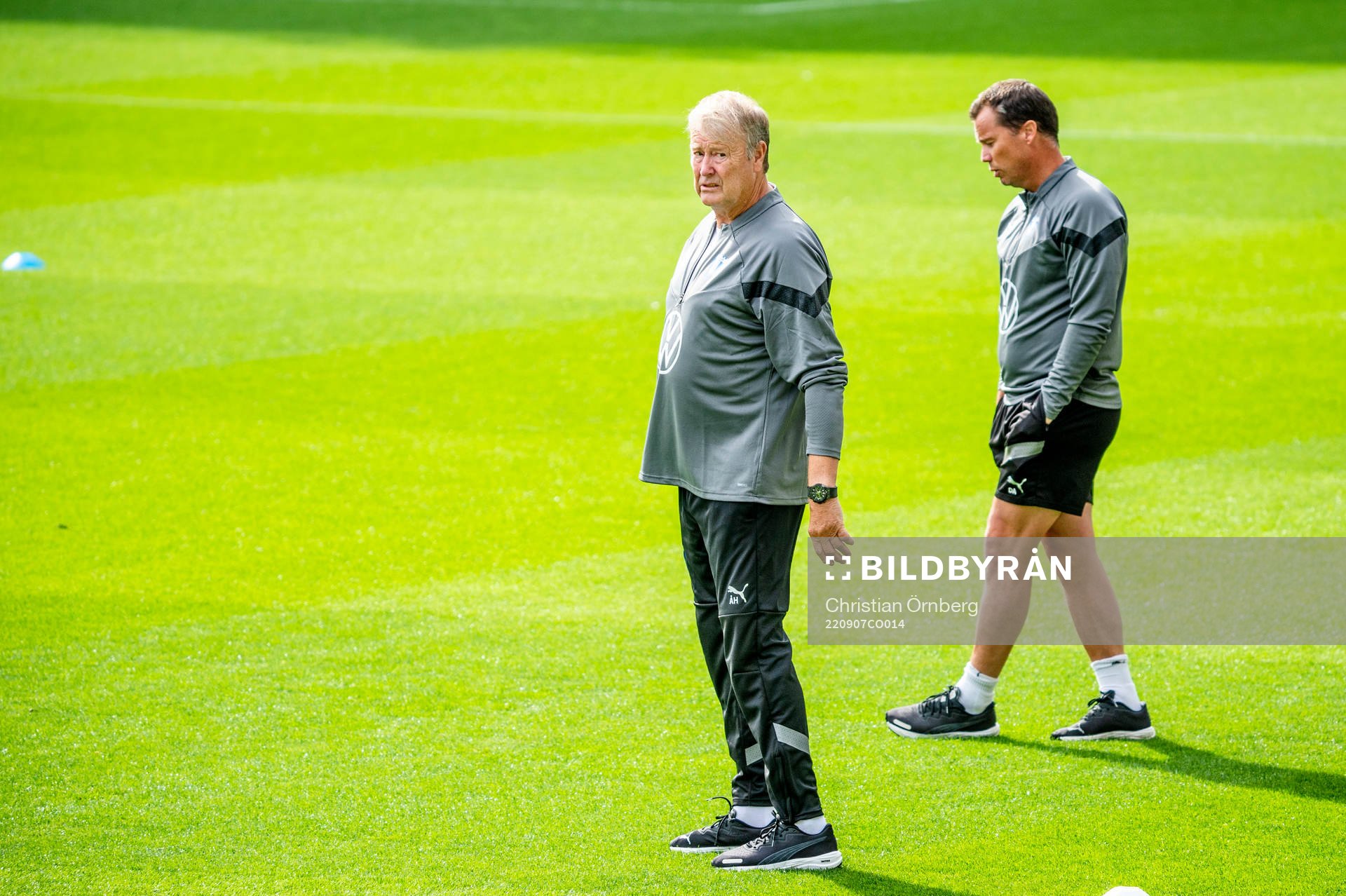 Head coach Åge Hareide and Daniel Andersson, head of sports