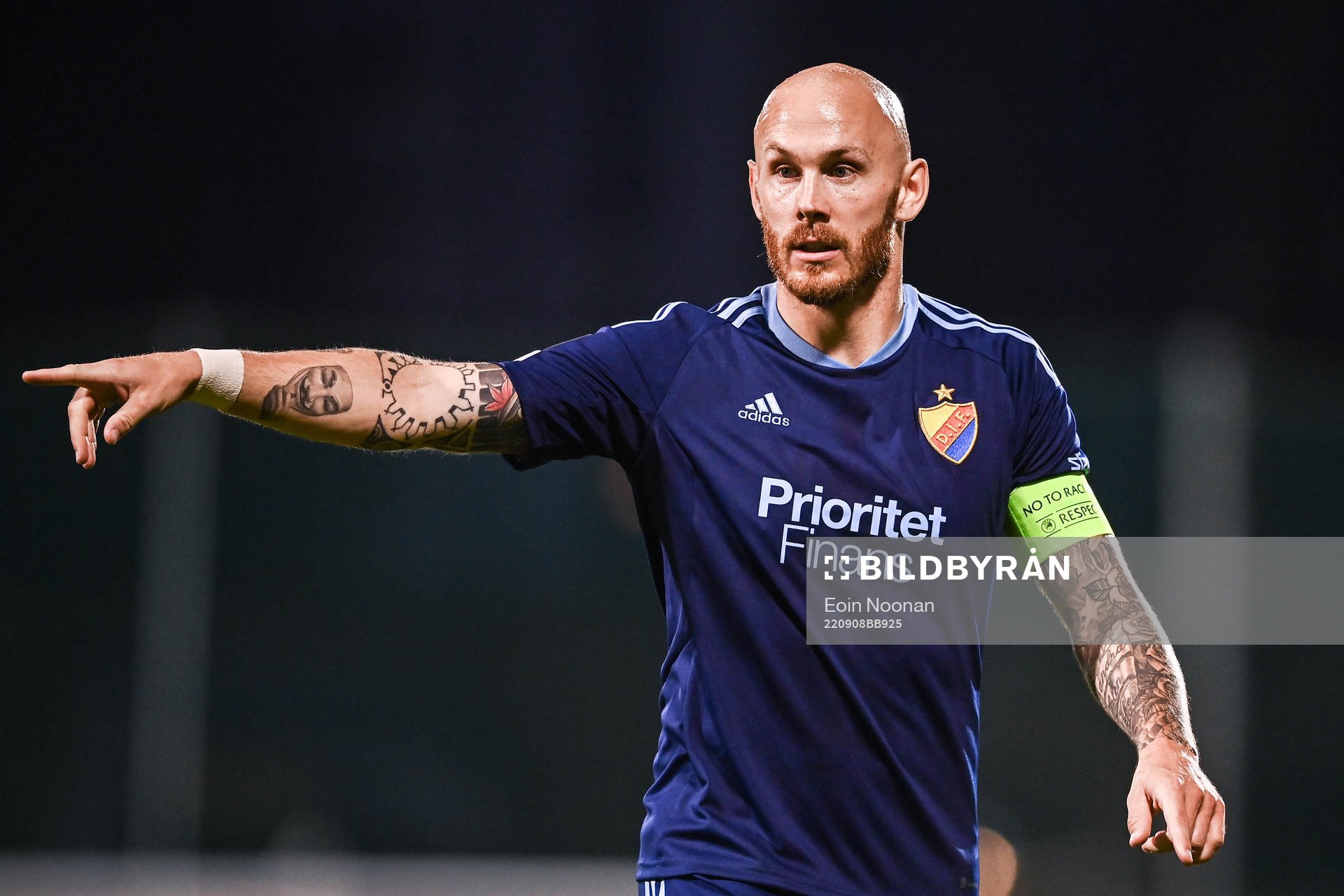 Magnus Eriksson of Djurgården during the UEFA Conference League group match between Shamrock Rovers and Djurgården on September 8, 2022 in Dublin.