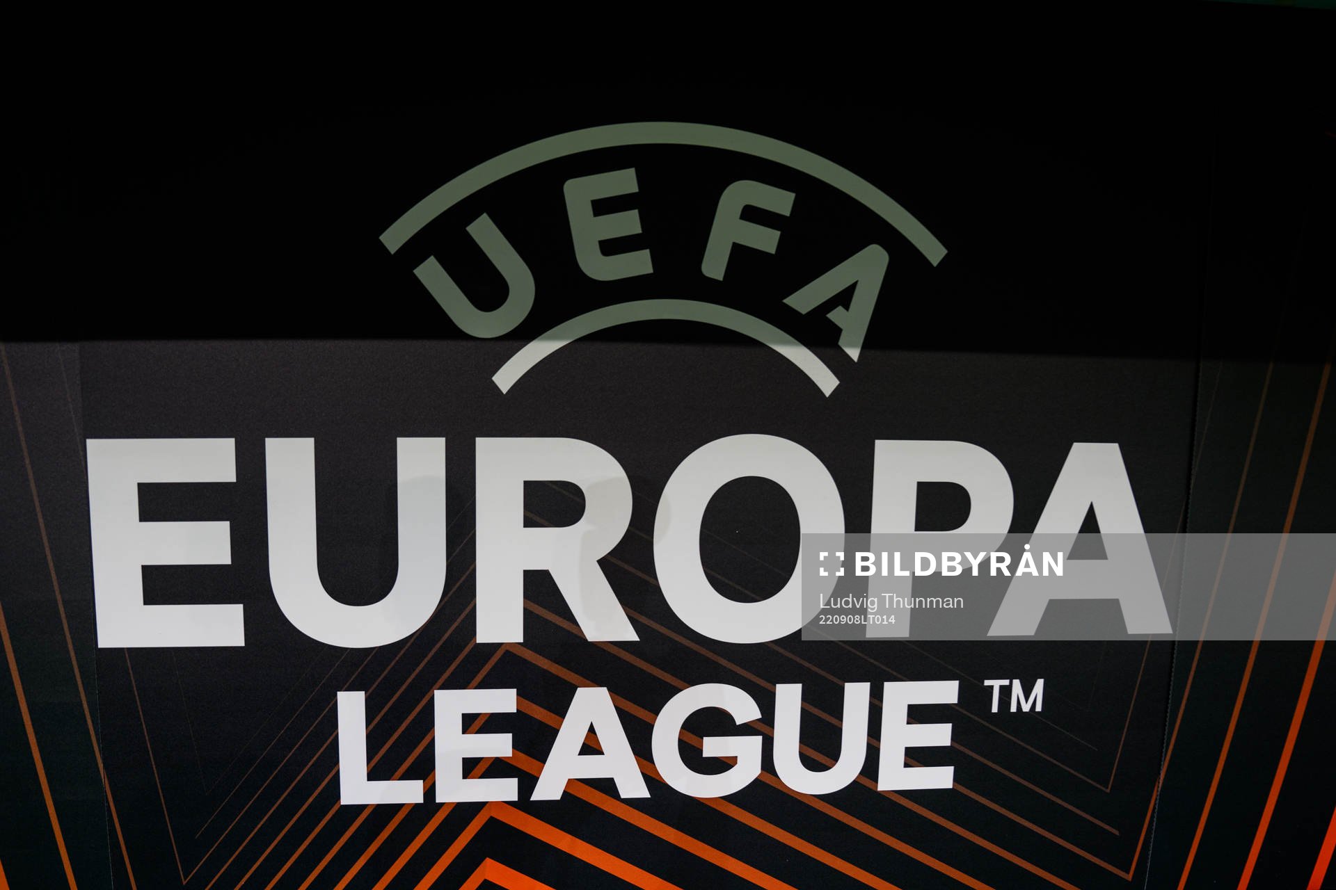 Logo for the UEFA Europa League ahead of the group stage match between Malmö FF and Braga on September 8, 2022 in Malmö. 