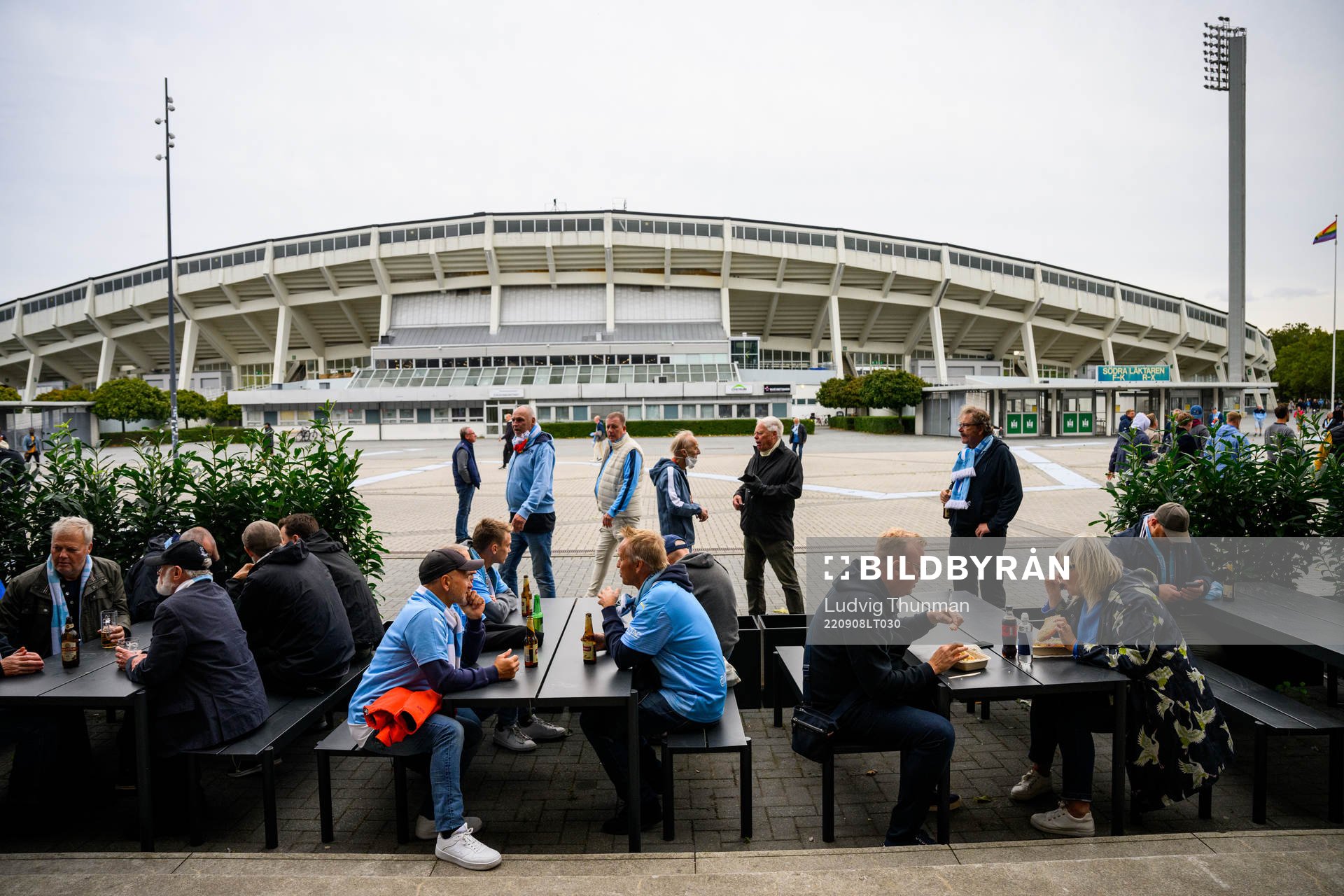 Supporters outside Eleda Stadion