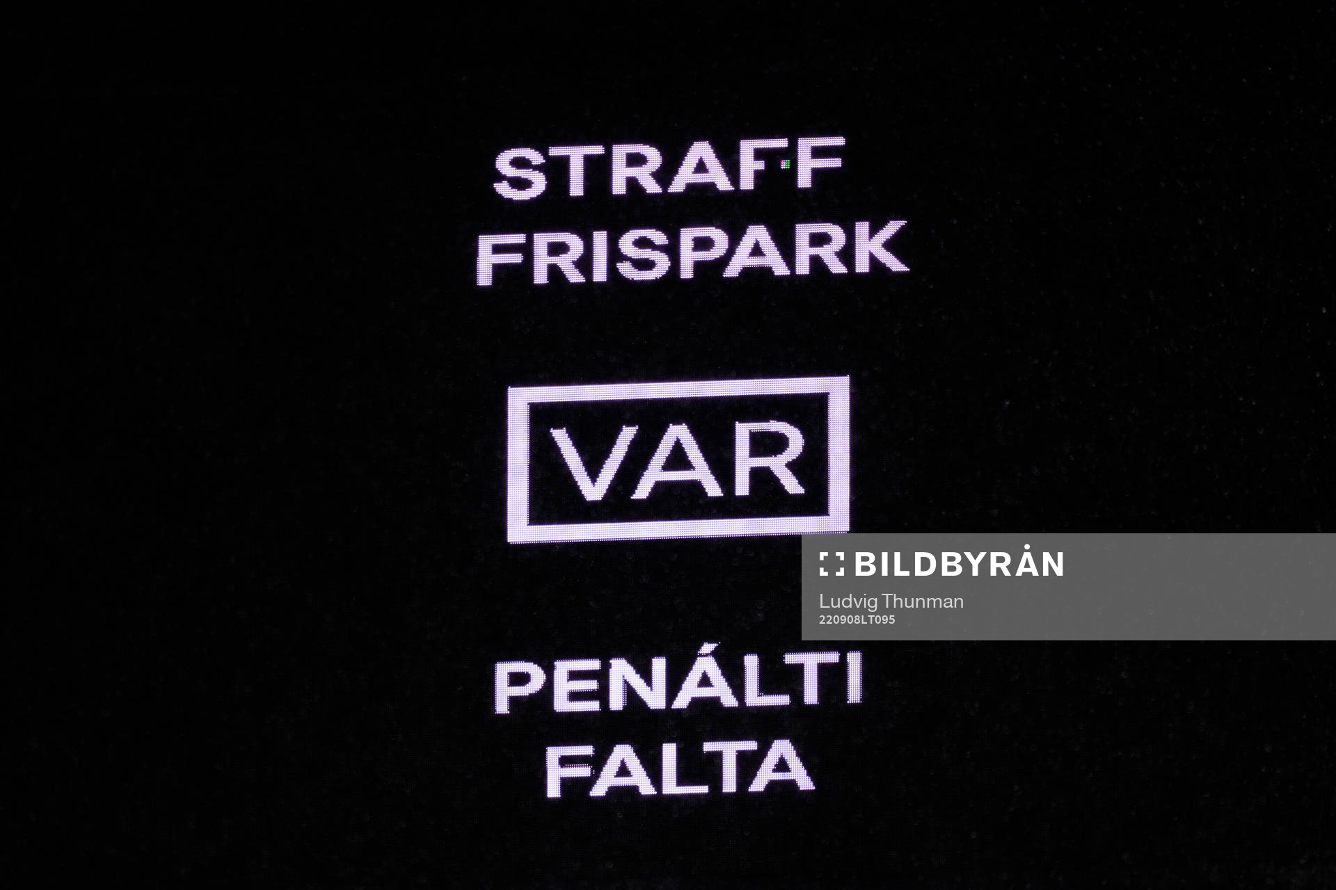 The VAR decision is displayed