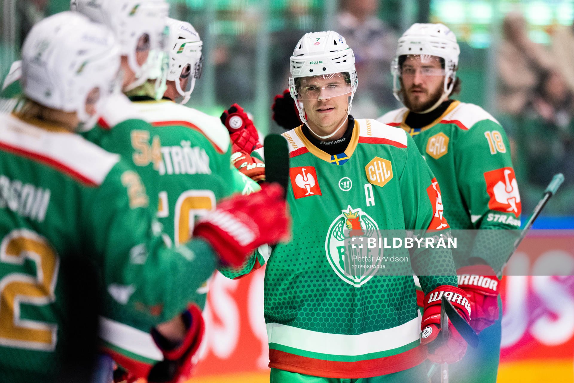 Erlend Lesund of Rögle celebrates his 4-1 goal