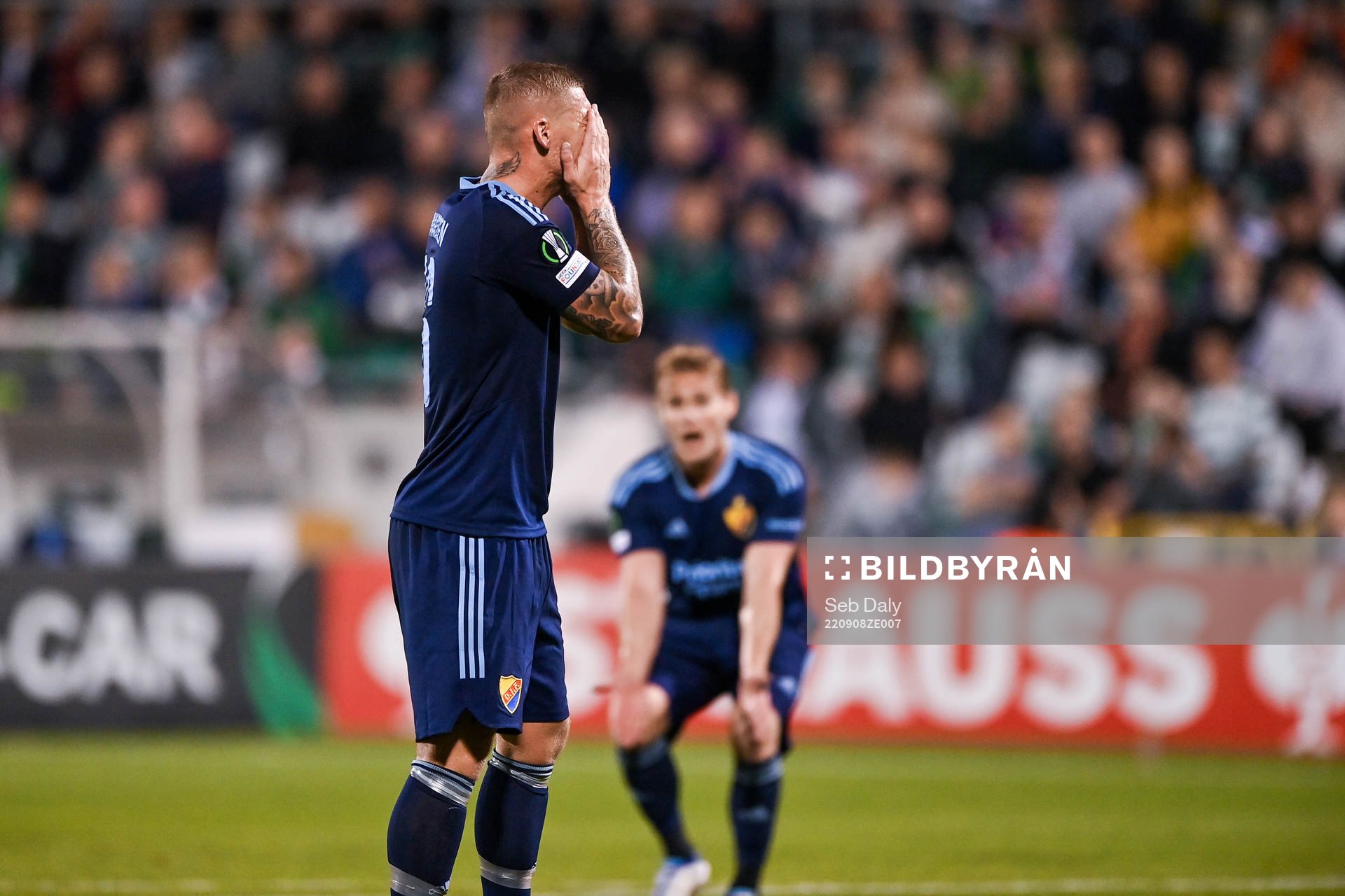Victor Edvardsen of Djurgården looks dejected