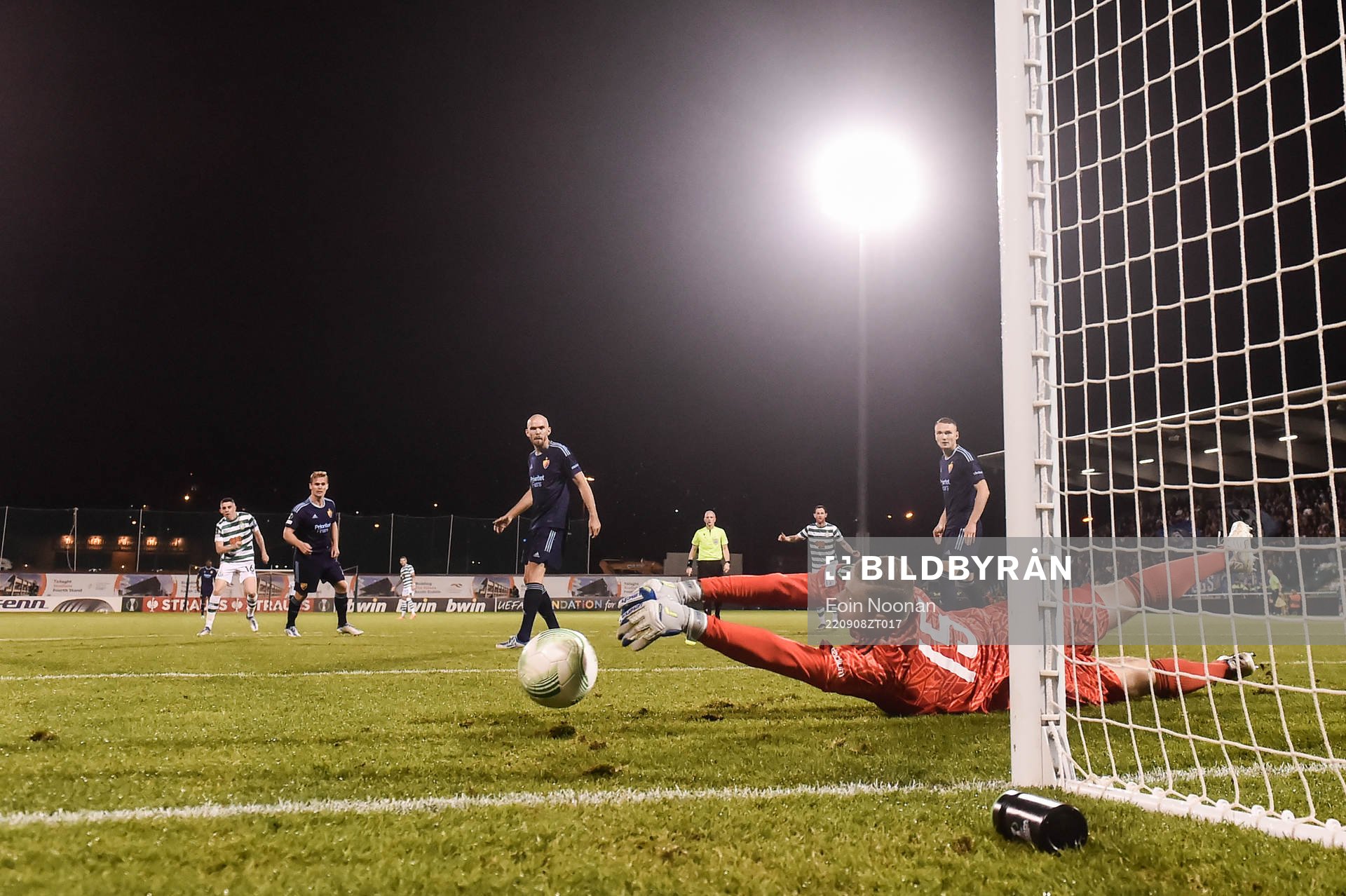 goalkeeper Aleksandr Vasiutin of Djurgården during the UEFA Conference League group match between Shamrock Rovers and Djurgården on September 8, 2022 in Dublin.