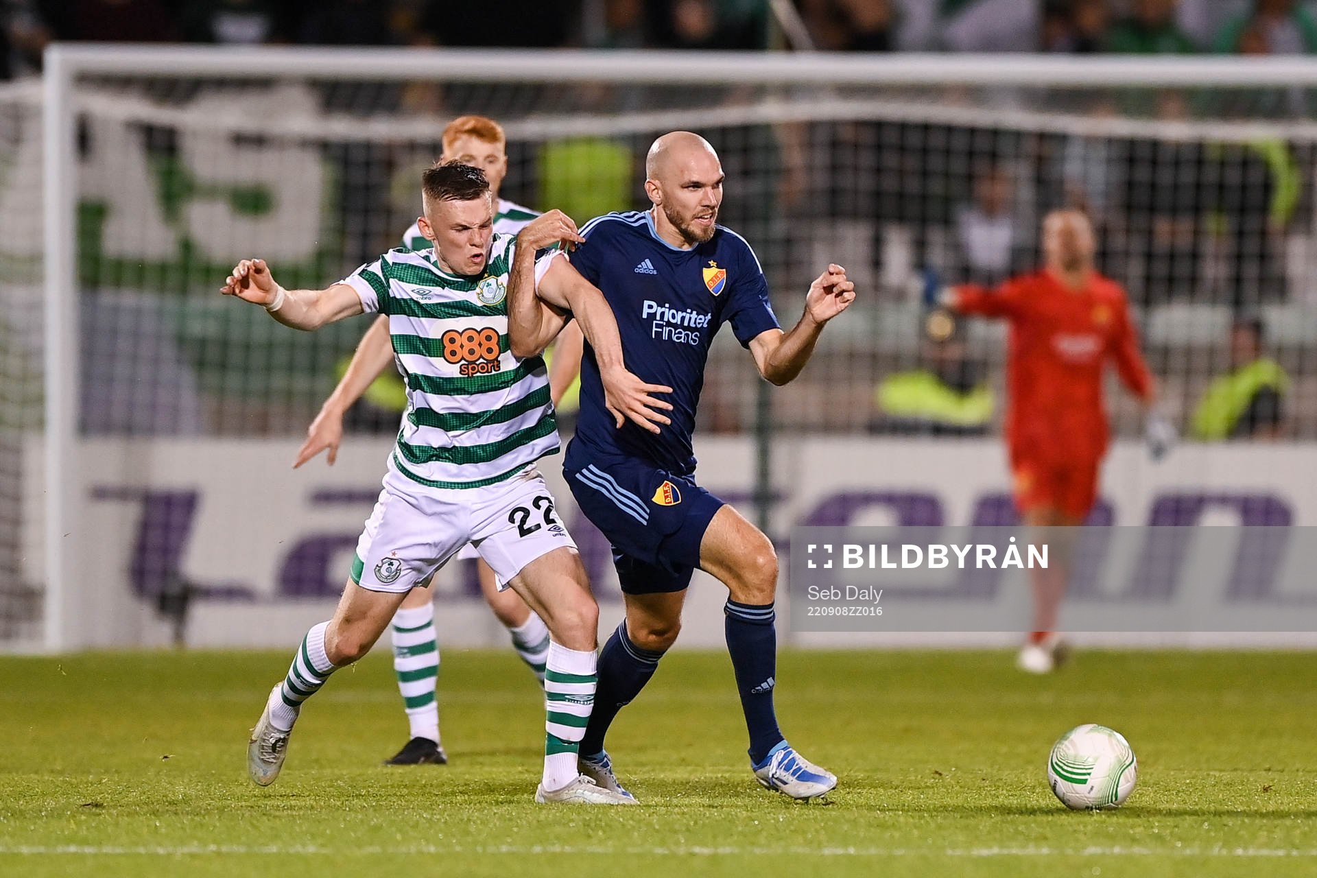 Andrew Lyons of Shamrock Rovers and Marcus Danielson of