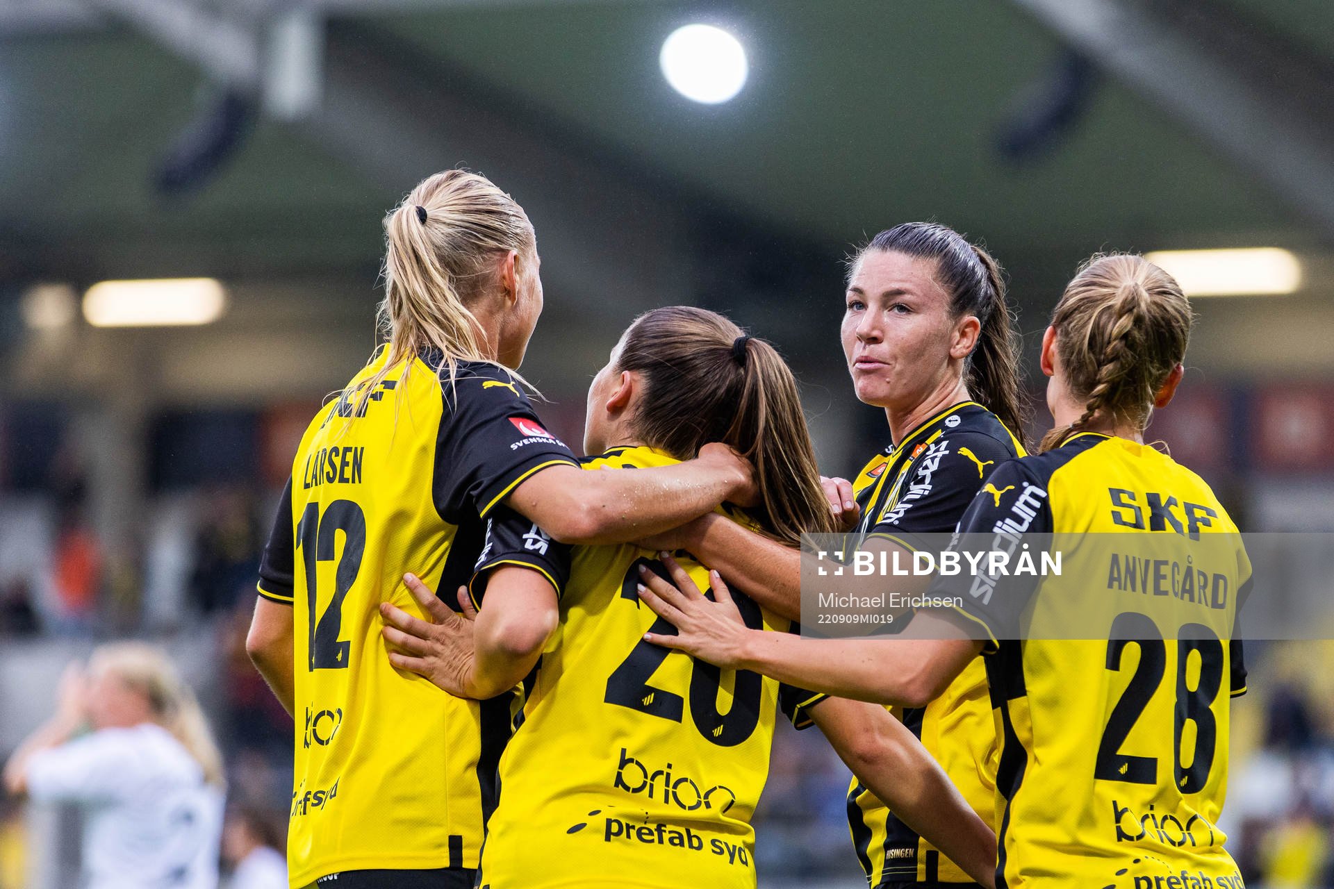 Häckens Stine Larsen, Hanna Wijk, Pauline Hammarlund och