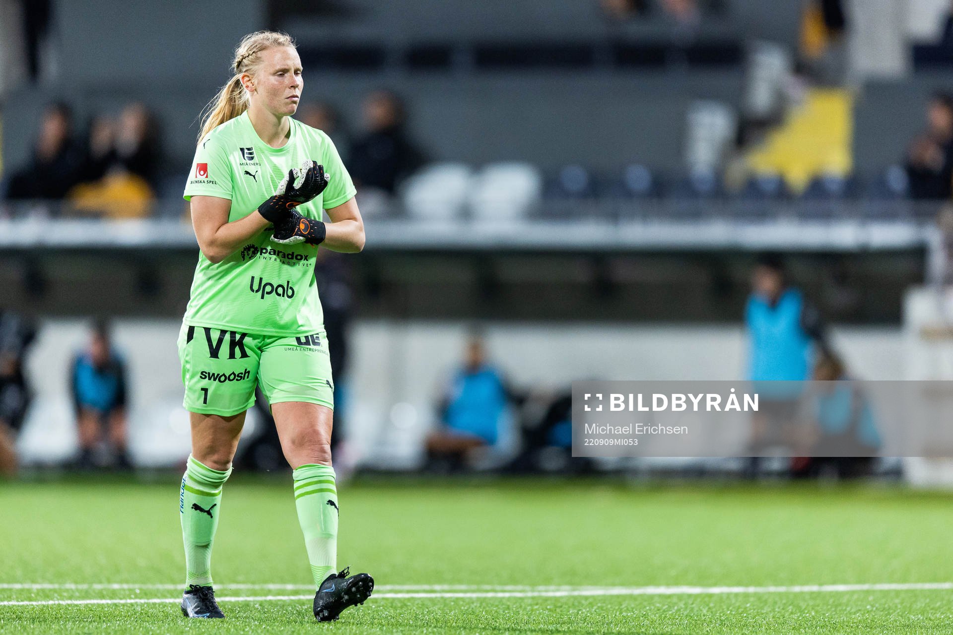 Umeås målvakt Agnes Granberg deppar