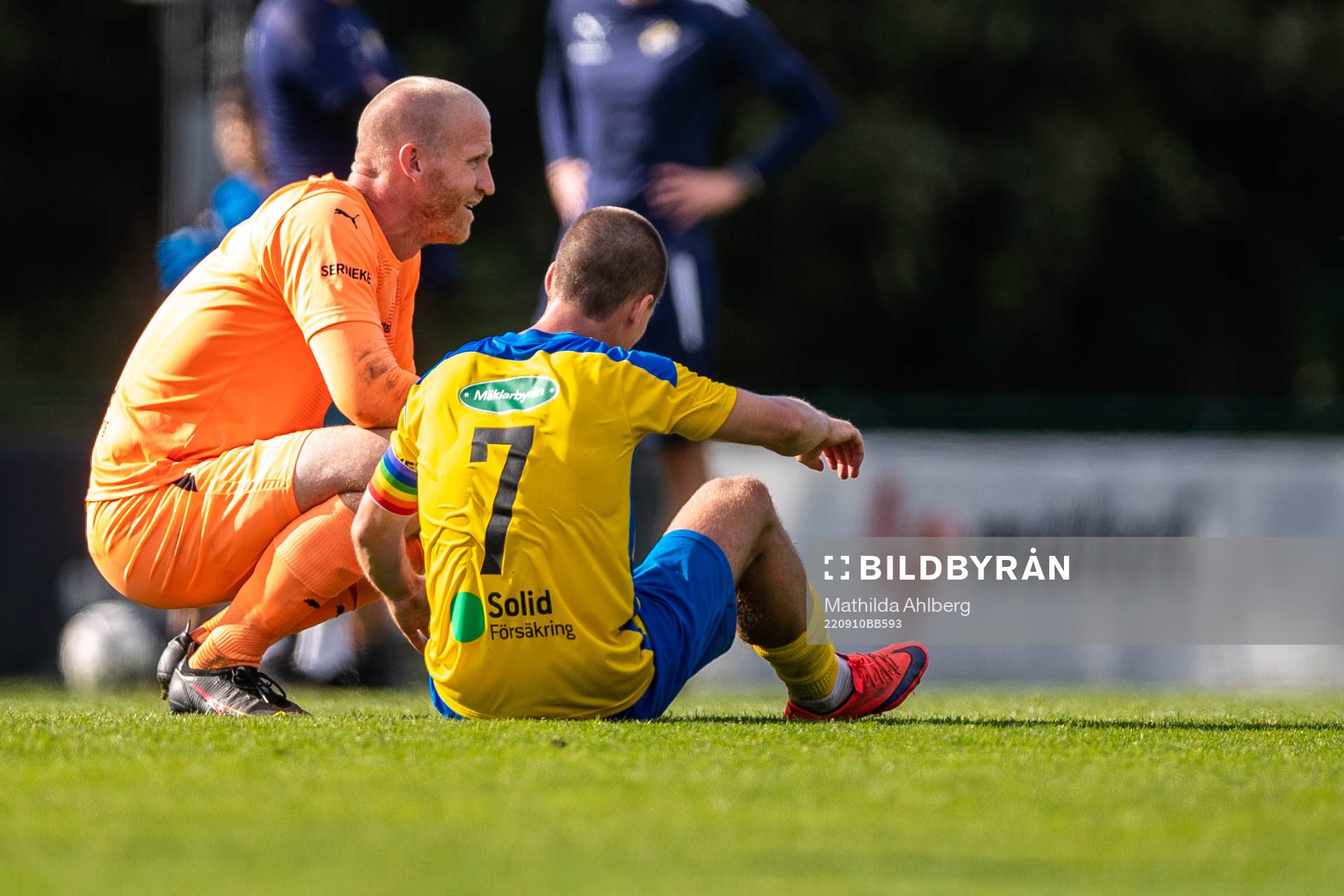 Eskilsminnes målvakt Hampus Nilsson och Lucas Ohlander
