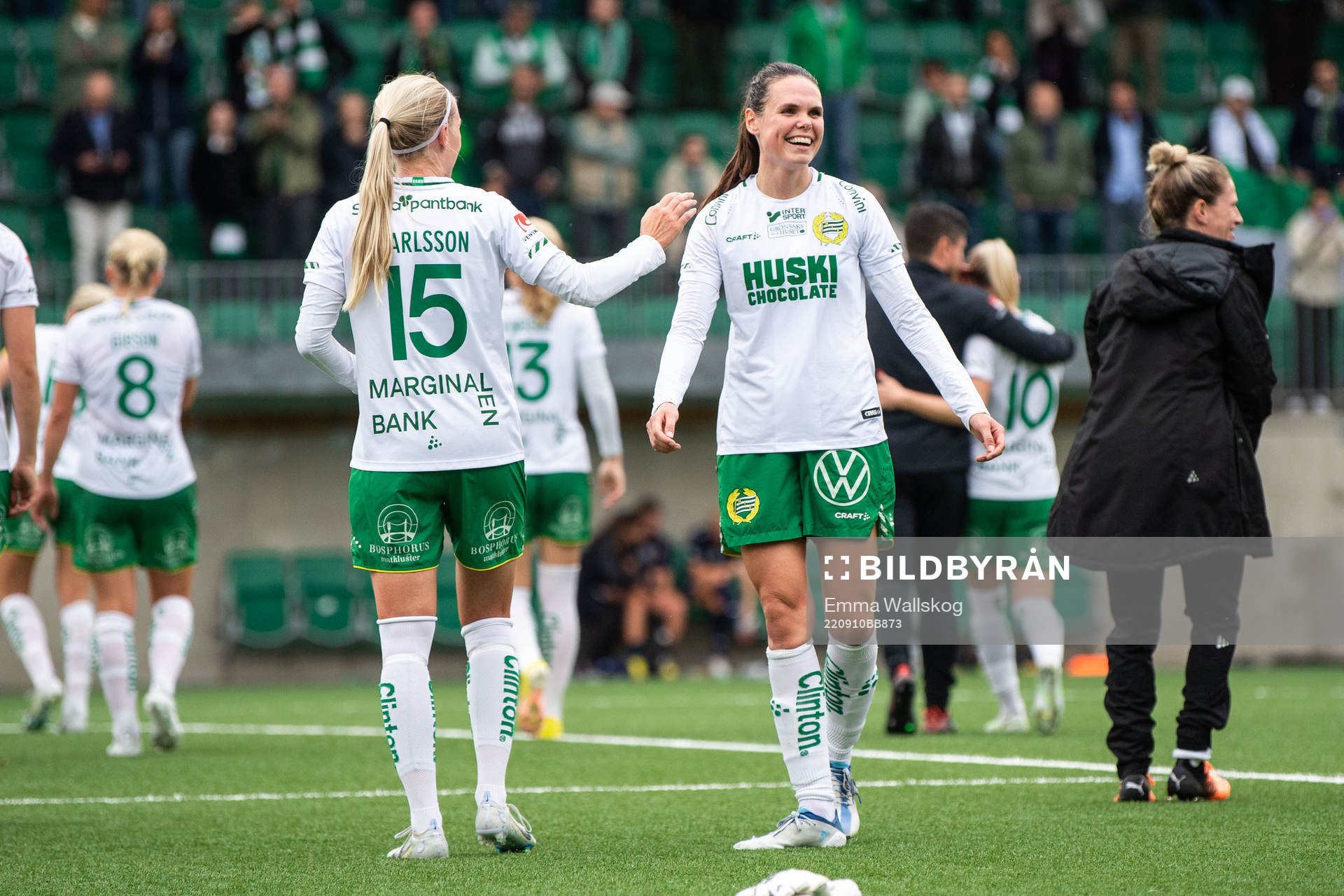 Hammarbys Elsa Karlsson och Simone Boye Sørensen jublar