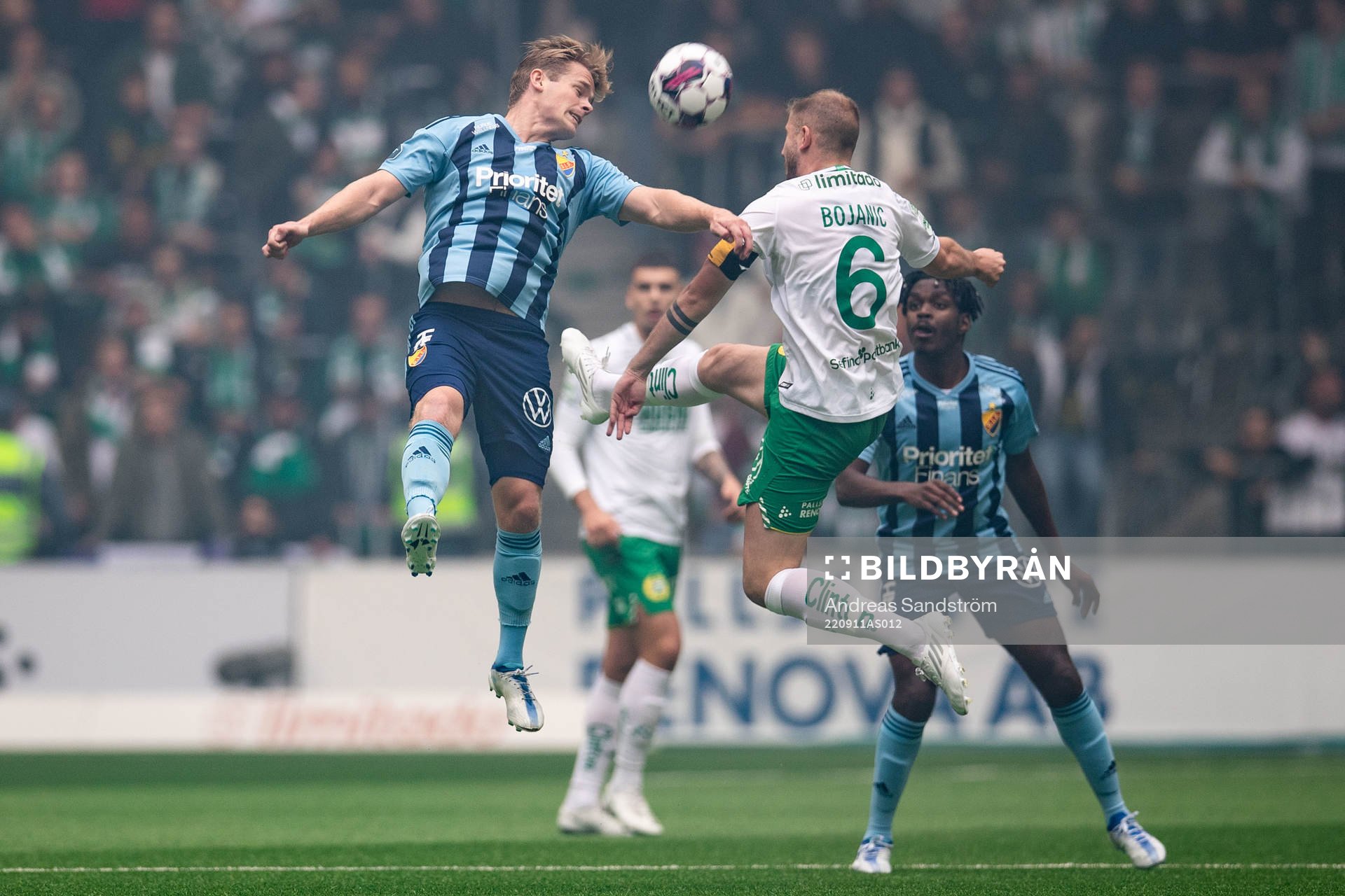 Djurgårdens Rasmus Schuller och Hammarbys Darijan Bojanic