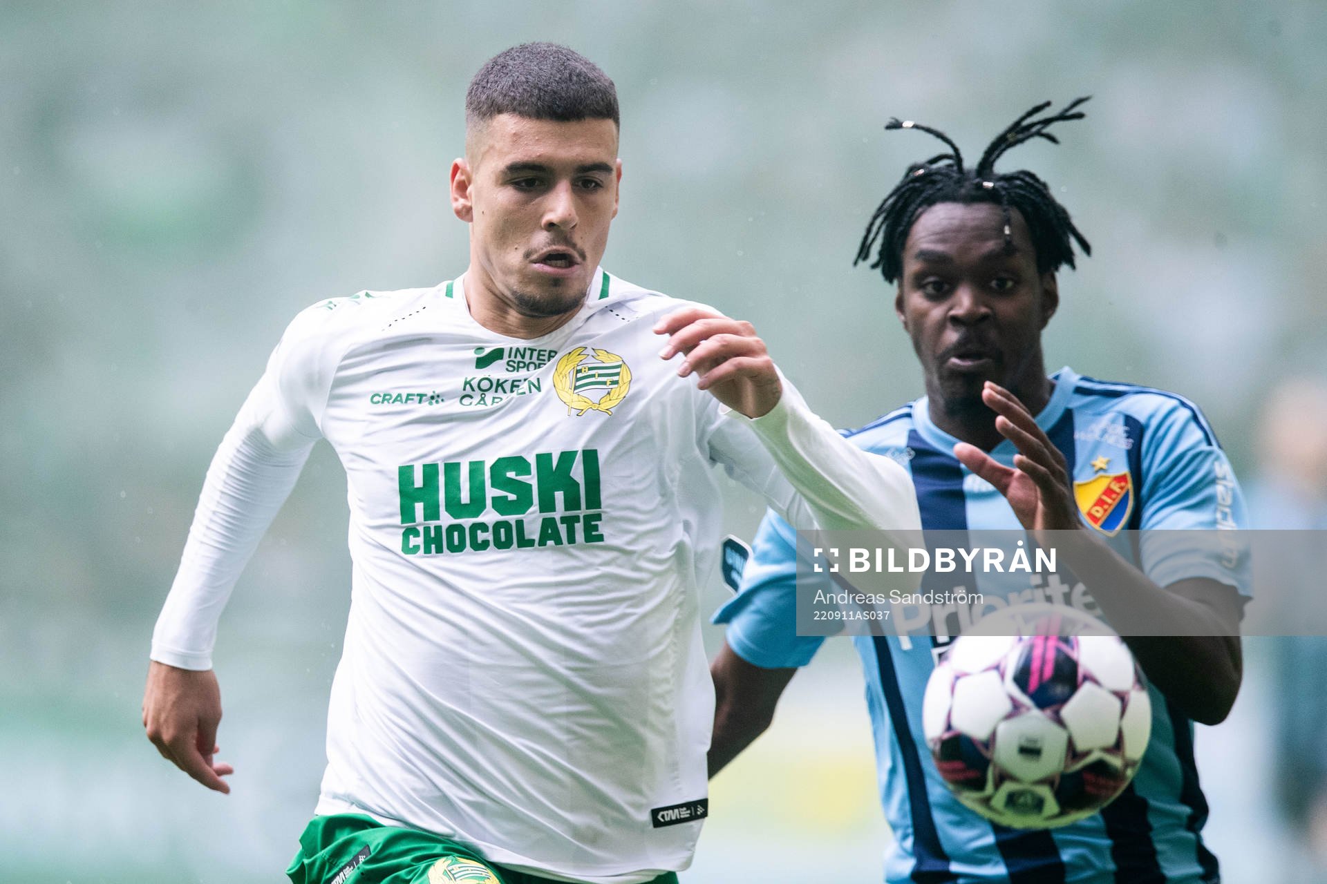 Hammarbys Edvin Kurtulus och Djurgårdens Joel Asoro