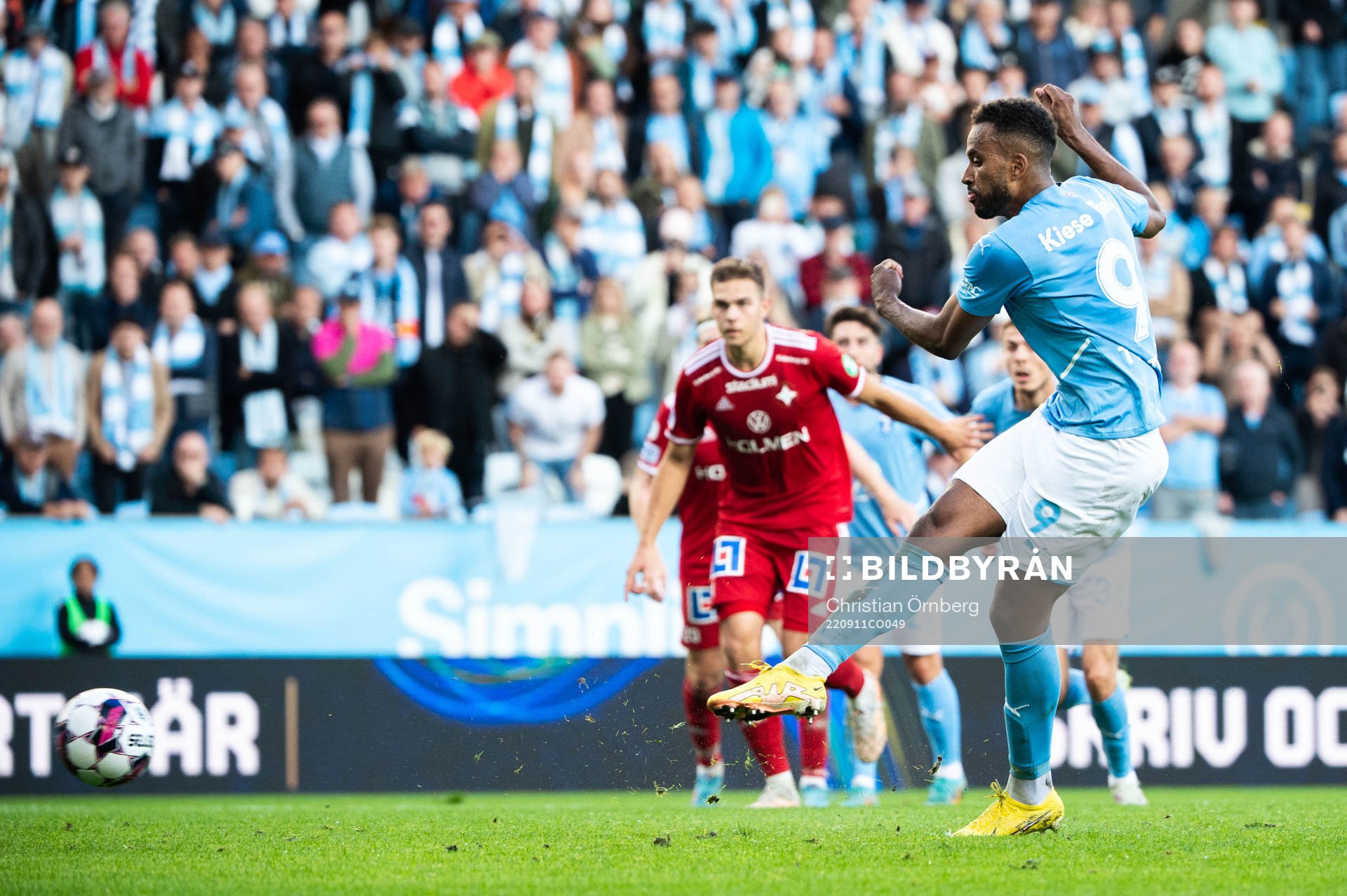 Malmö FFs Isaac Kiese Thelin under fotbollsmatchen i Allsvenskan mellan Malmö FF och IFK Norrköping den 11 september 2022 i Malmö.