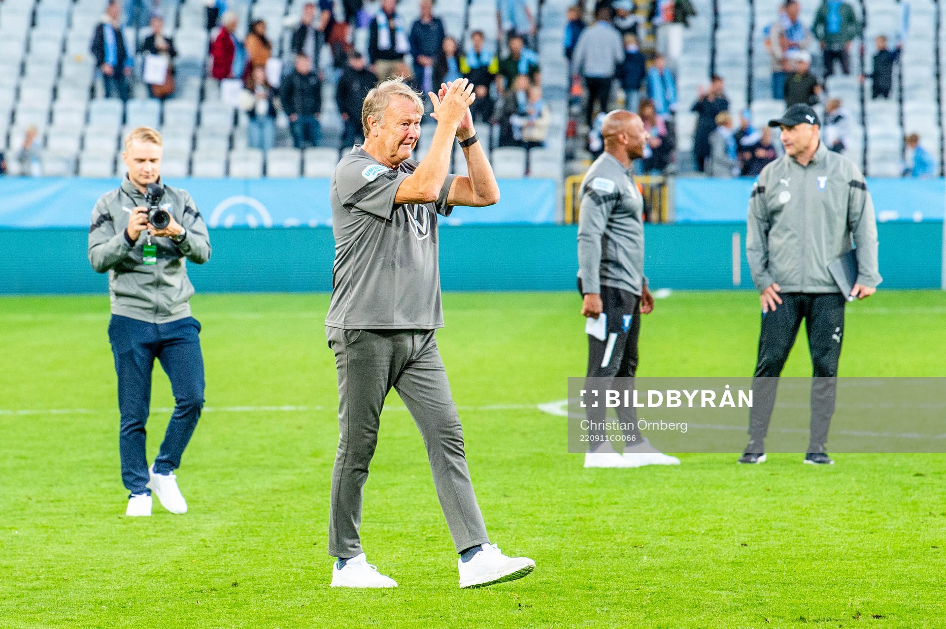 Malmö FFs tränare Åge Hareide jublar