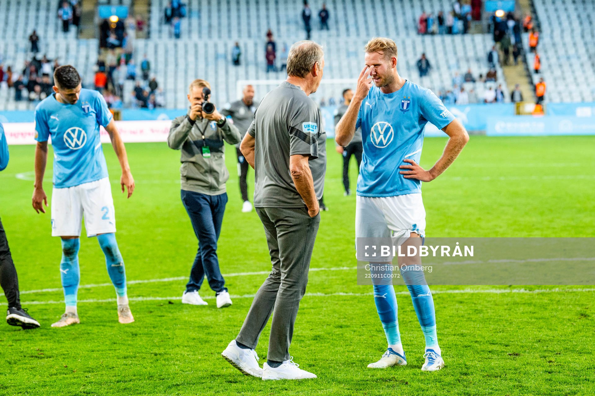 Malmö FFs tränare Åge Hareide och Ola Toivonen