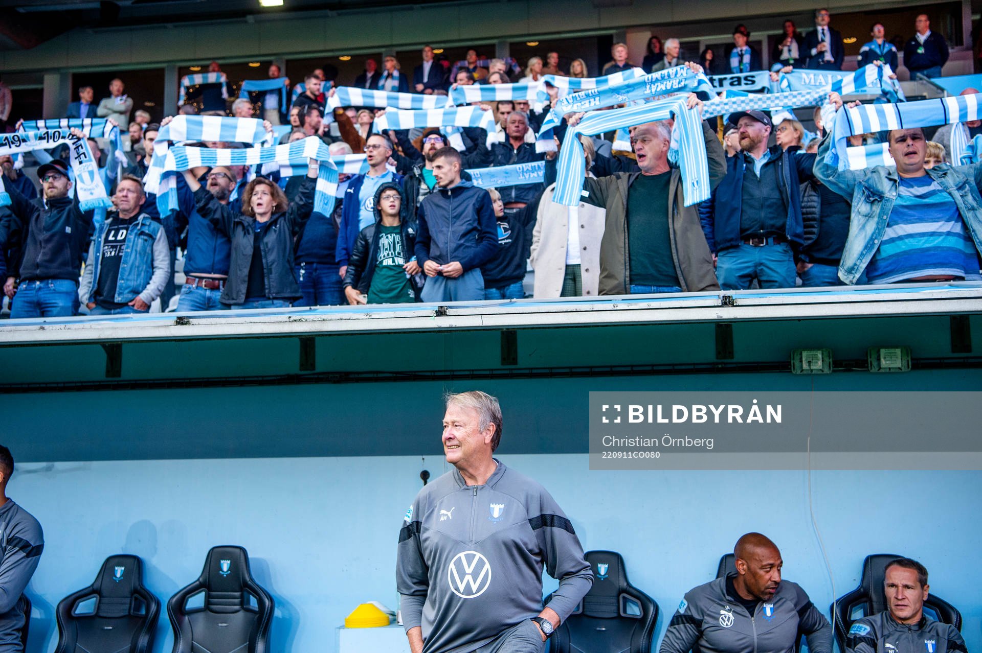 Malmö FFs tränare Åge Hareide innan fotbollsmatchen i