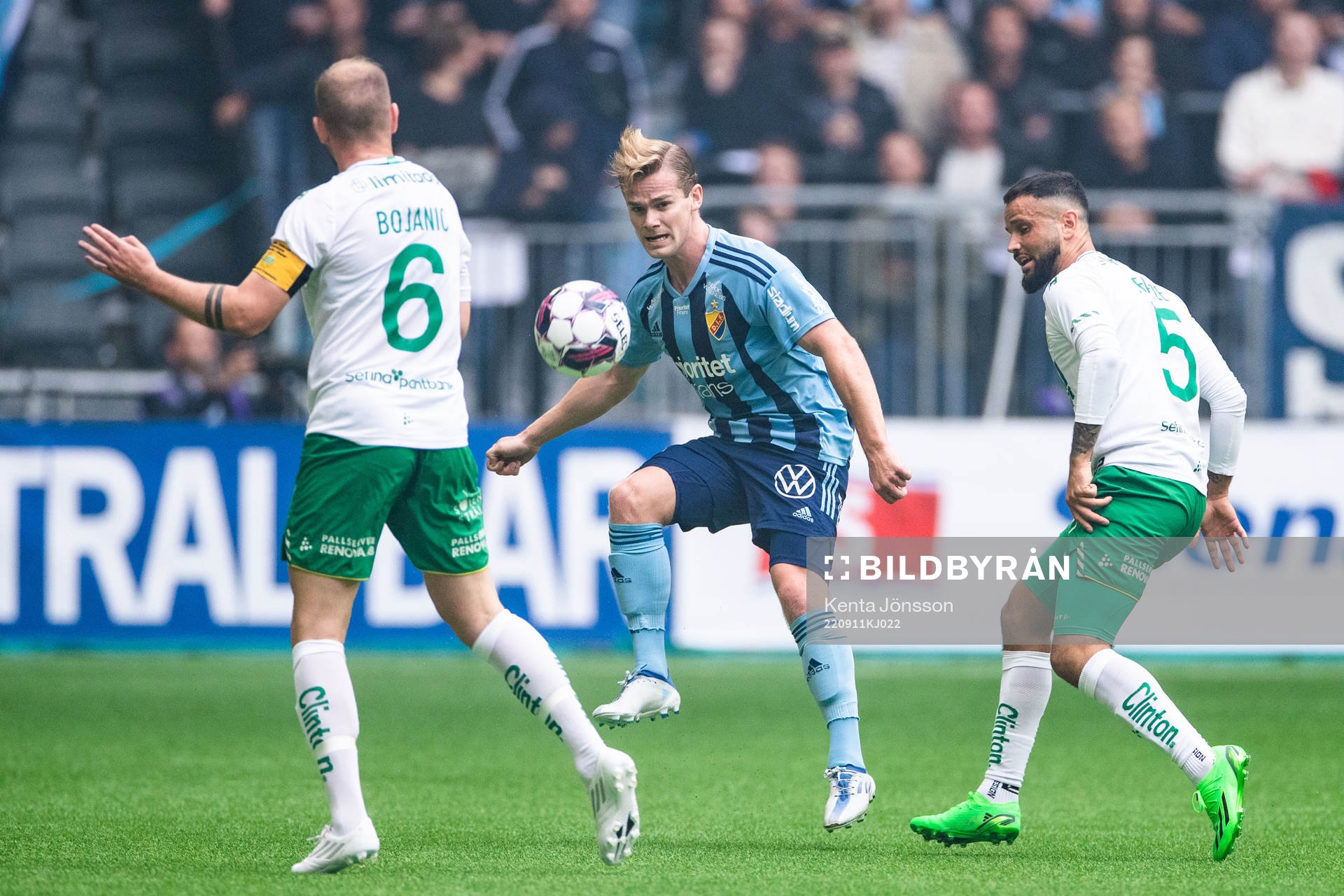 Djurgårdens Hampus Finndell och Hammarbys Darijan Bojanic