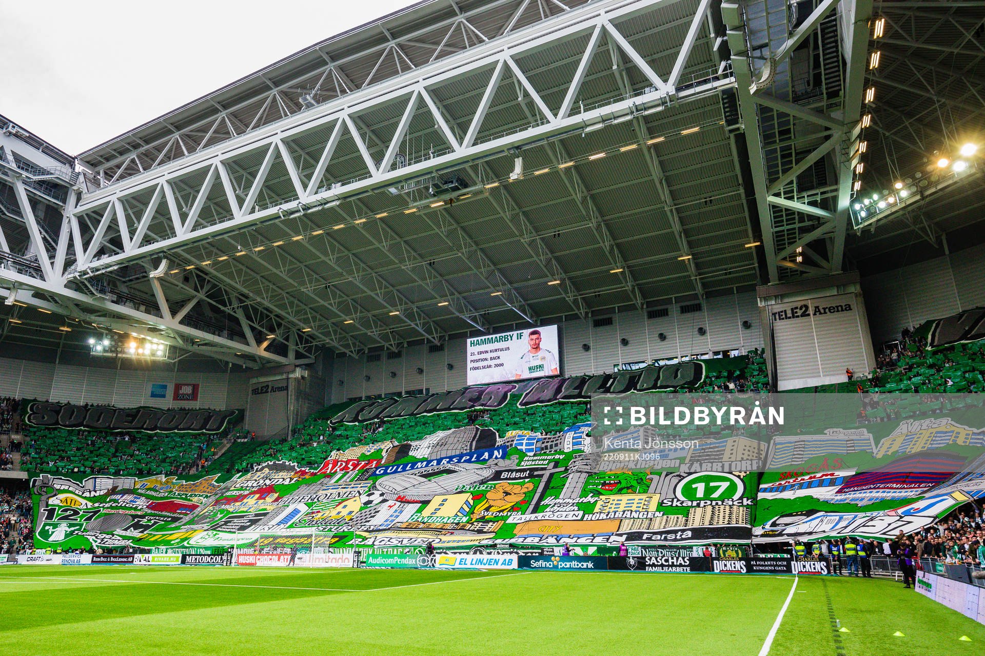 Hammarbys supportrar med tifo