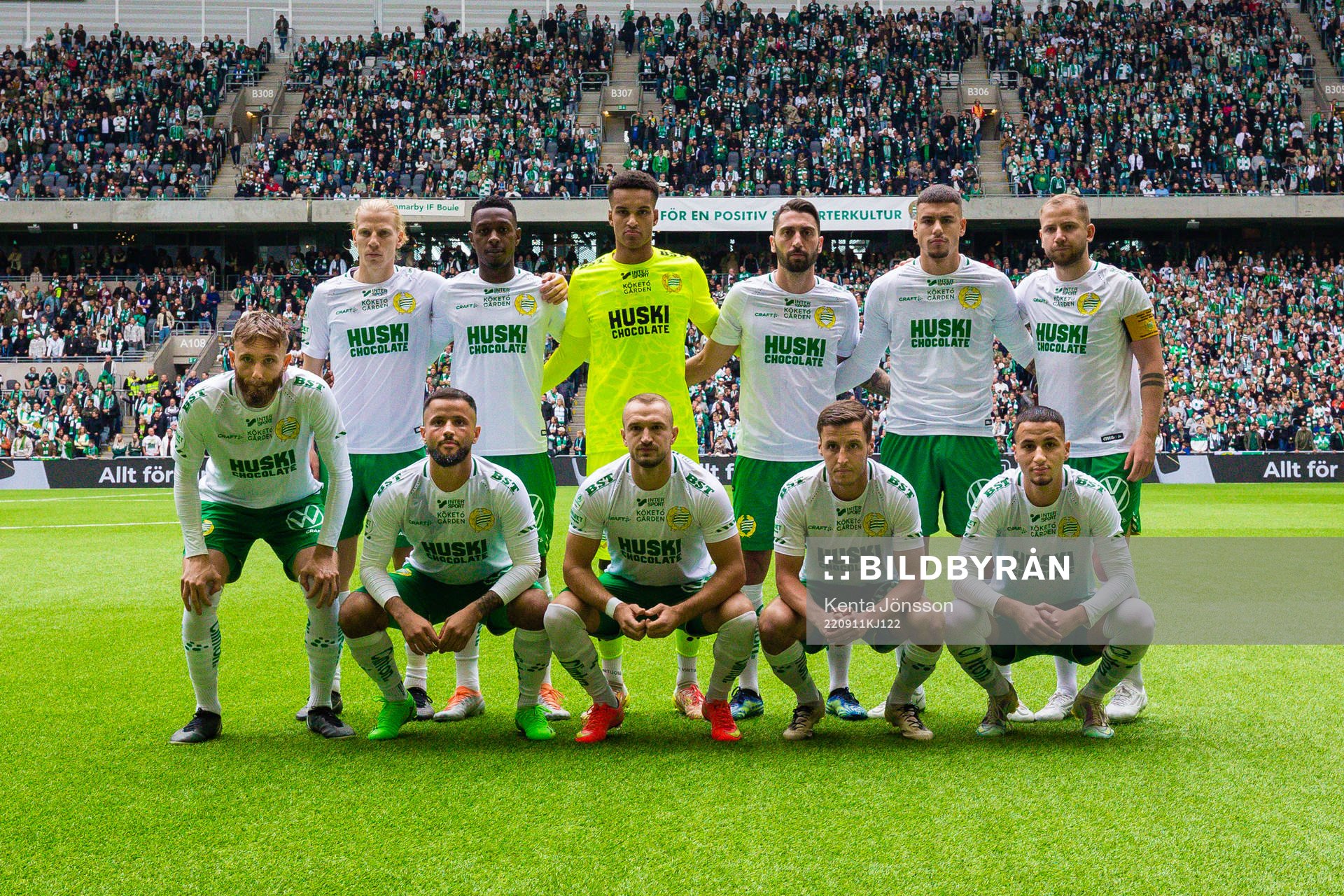 Hammarbys startelva inför fotbollsmatchen i Allsvenskan mellan Hammarby och Djurgården den 11 september 2022 i Stockholm. 