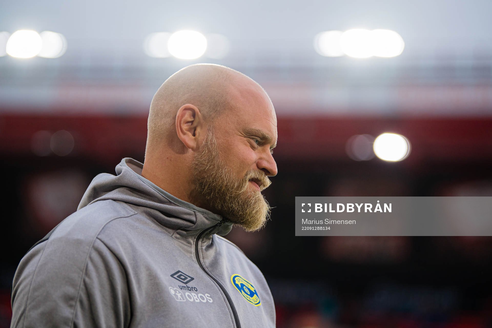 Jonas Framnes Rygg, head coach of Grorud, ahead of the OBOS-ligaen match between Brann and Grorud on September 12, 2022 in Bergen.