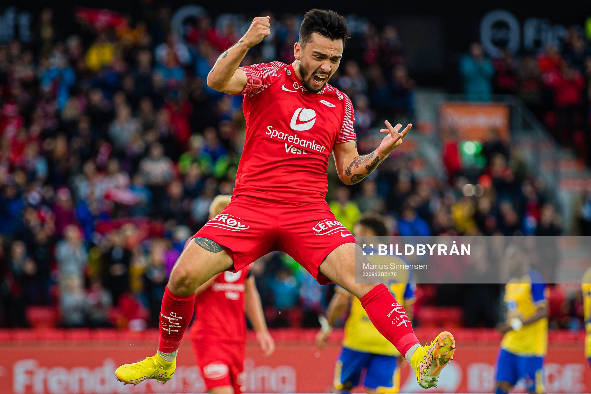 Niklas Fernando Nygaard Castro of Brann celebrates