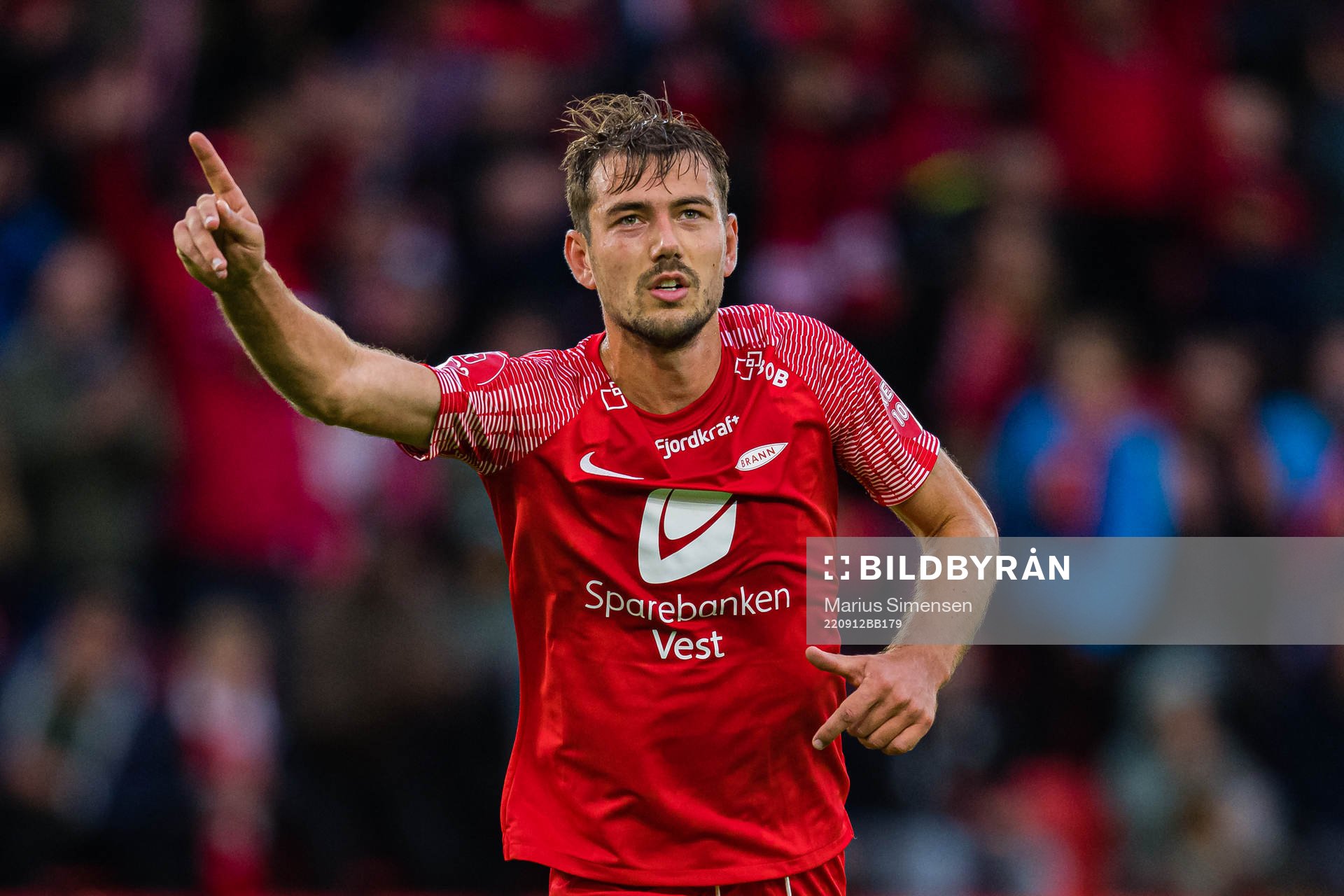 Fredrik Pallesen Knudsen of Brann celebrates