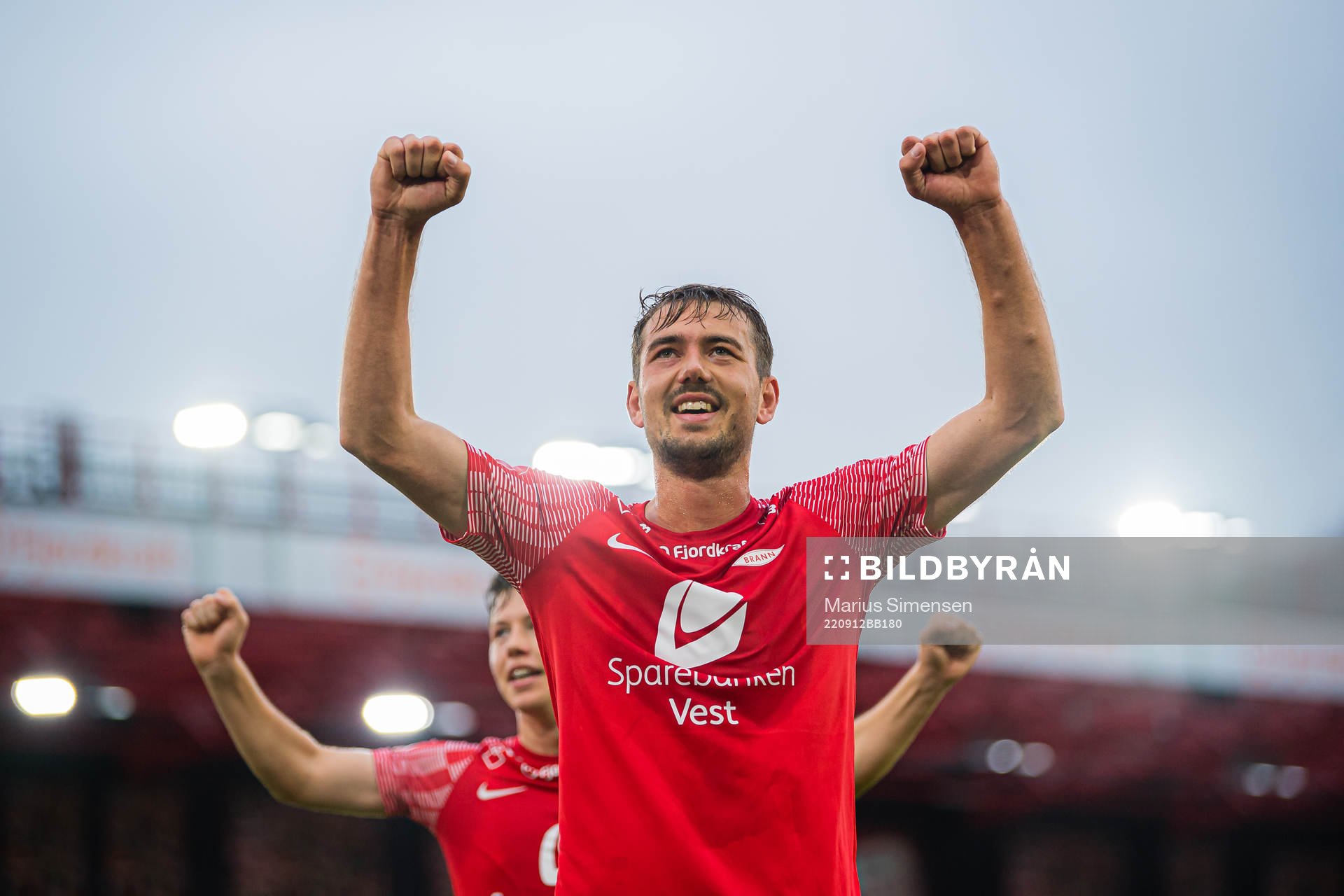 Fredrik Pallesen Knudsen of Brann celebrates