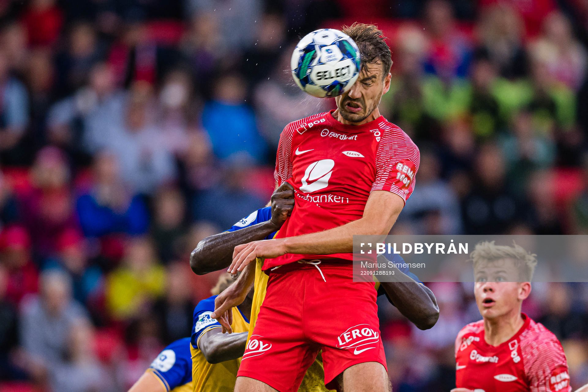 Fredrik Pallesen Knudsen of Brann scores the 3-0 goal