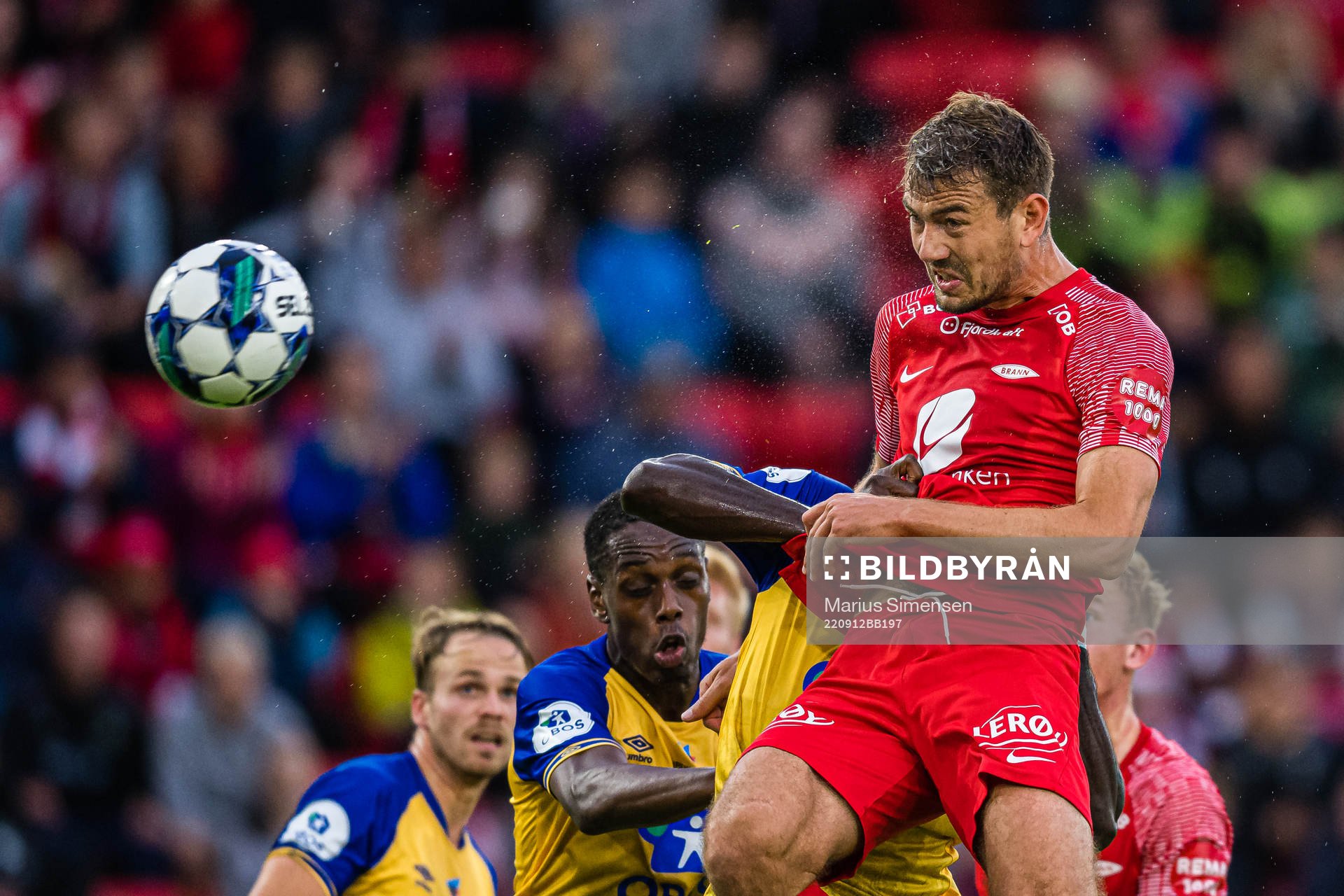 Fredrik Pallesen Knudsen of Brann scores the 3-0 goal