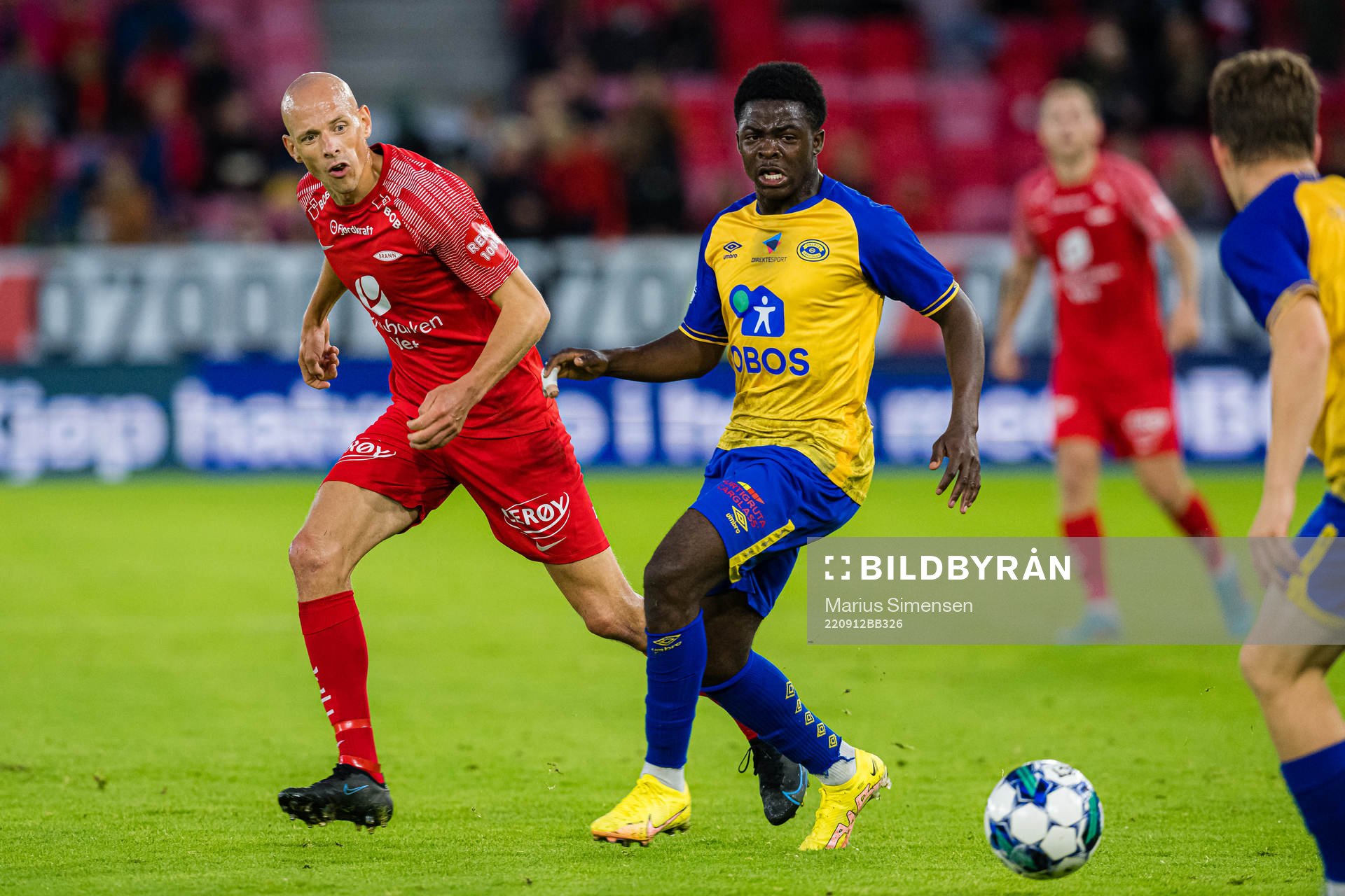 Ruben Kristiansen of Brann and Josias King Furaha of Grorud