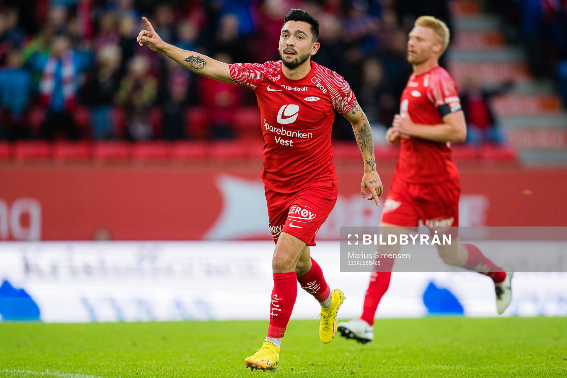 Niklas Fernando Nygaard Castro of Brann celebrates