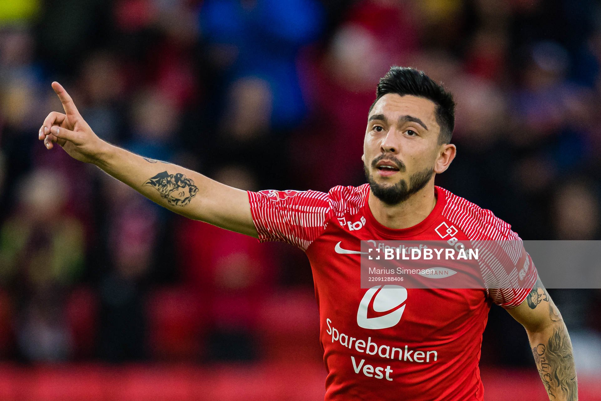 Niklas Fernando Nygaard Castro of Brann celebrates