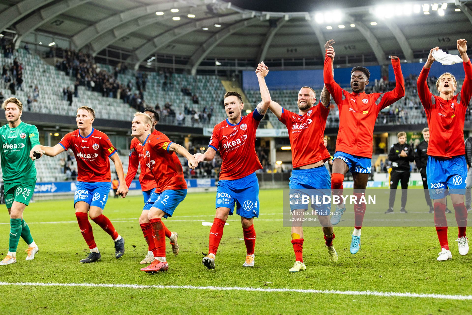 Helsingborgs spelare jublar