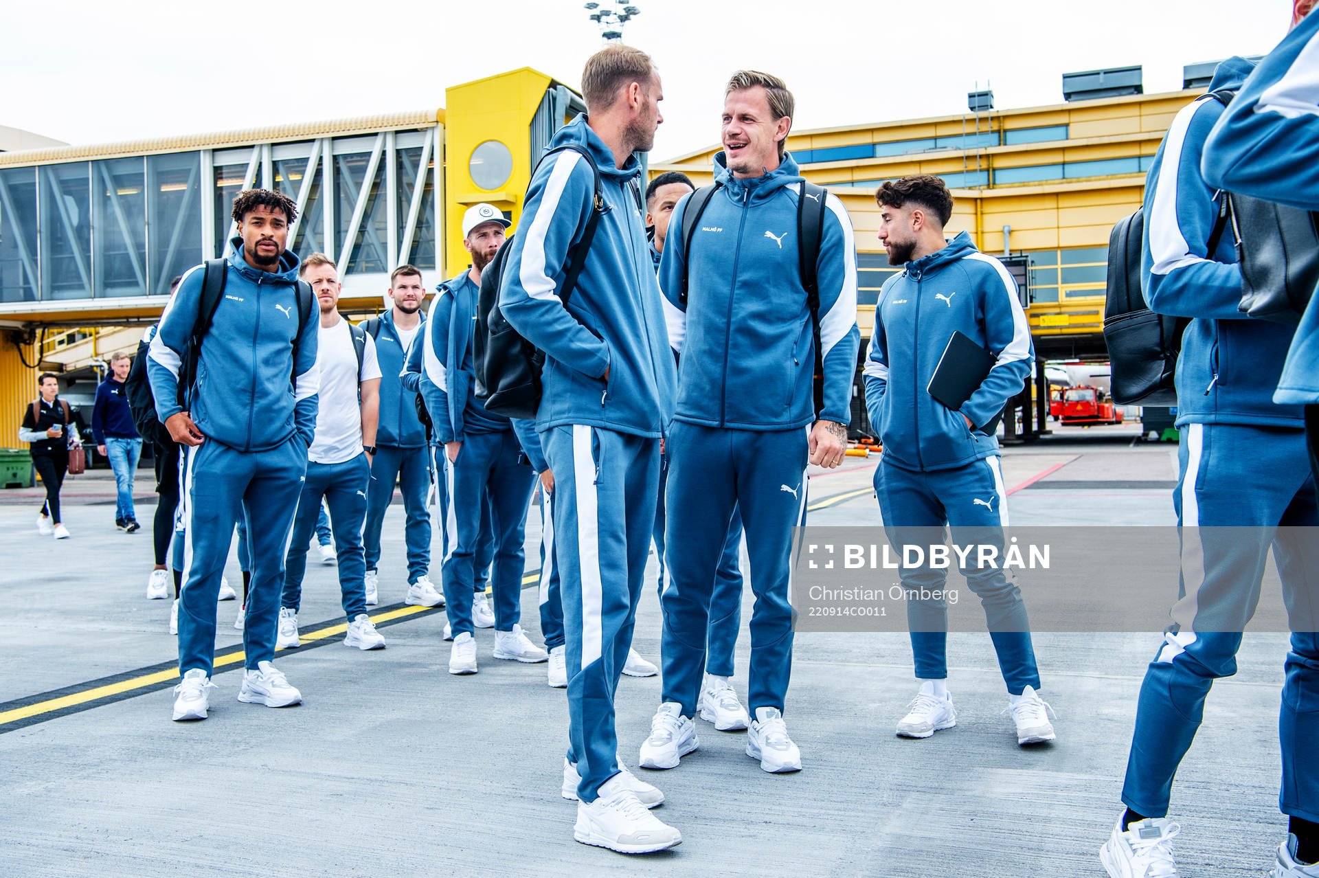 Ola Toivonen and goalkeeper Johan Dahlin of Malmö FF